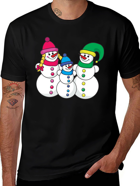 Festive Snowman Family T-Shirt - Holiday Season Apparel