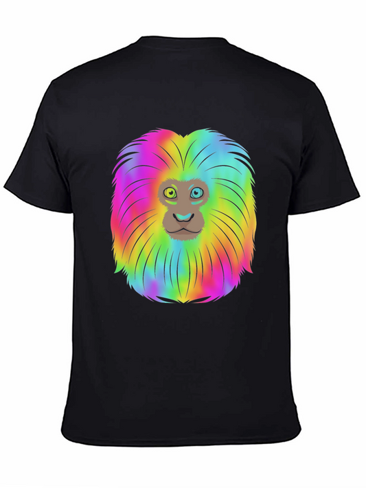 Rainbow Lion Mane Black T-Shirt
