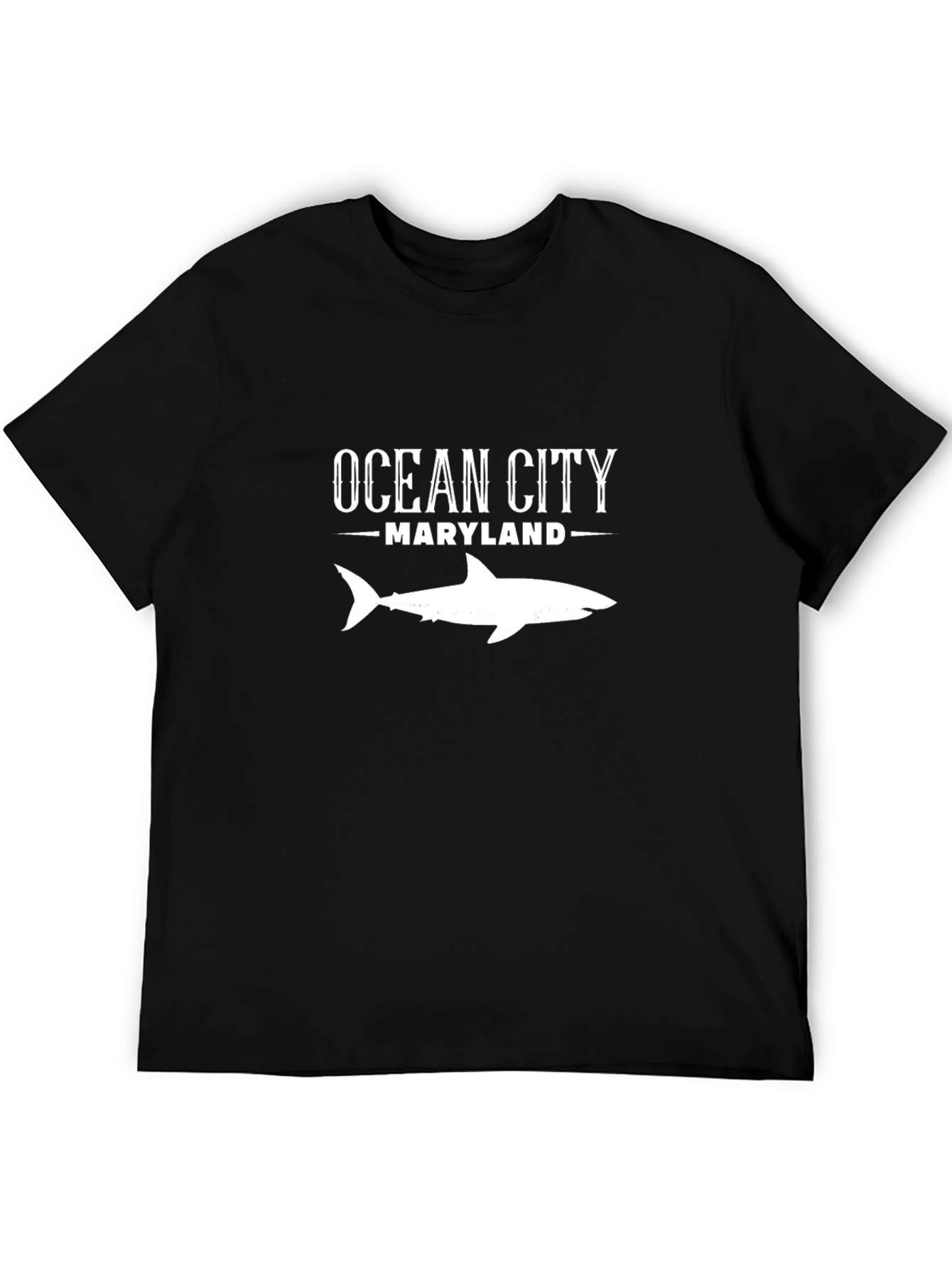 Ocean City Maryland Shark Graphic Tee - Black