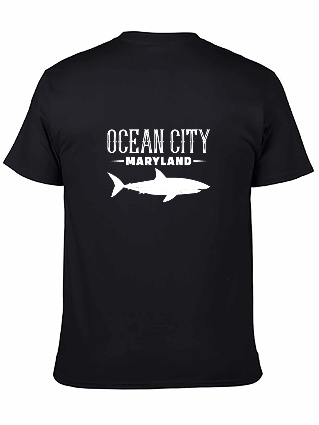 Ocean City Maryland Shark Graphic Tee - Black