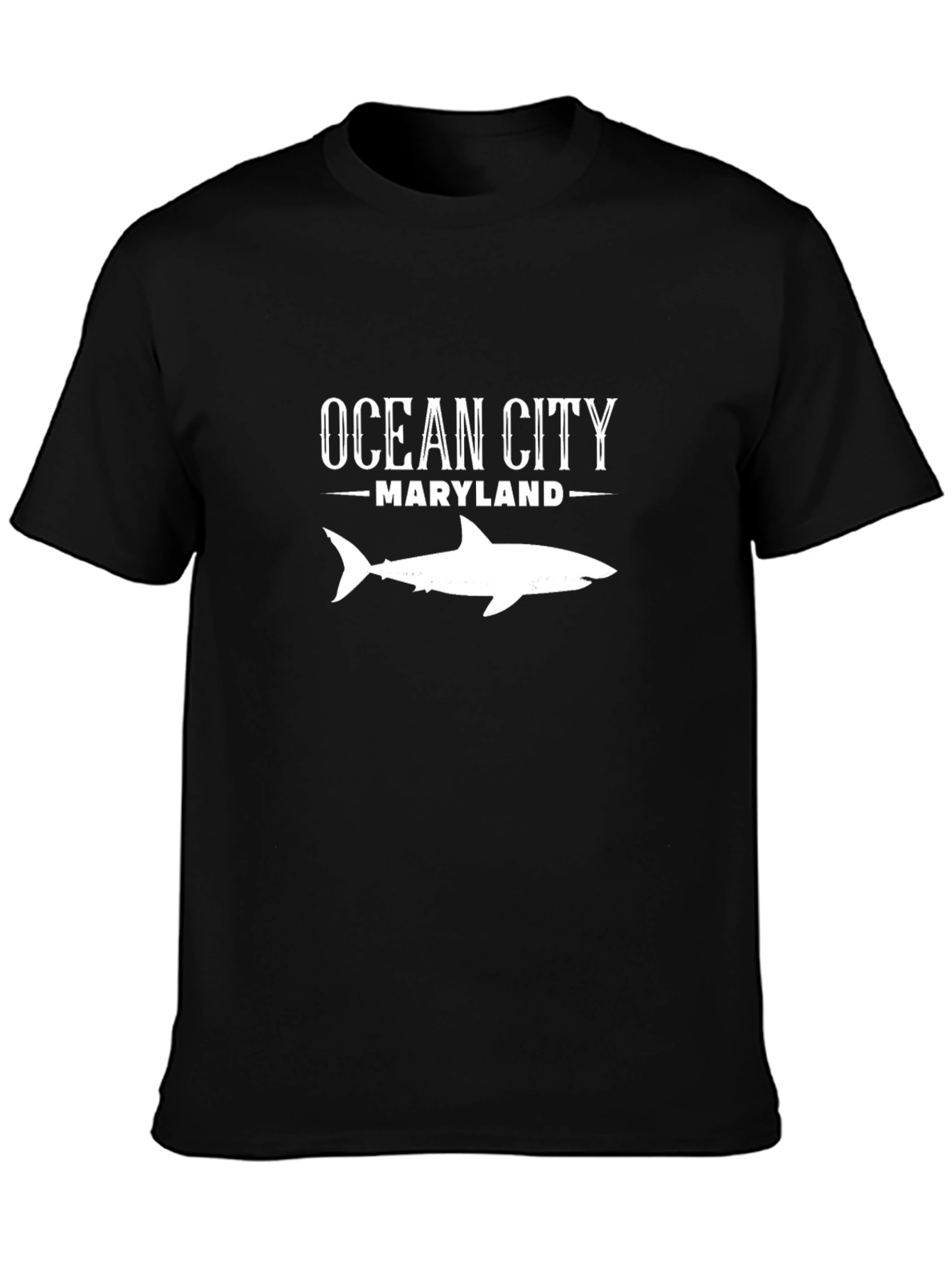 Ocean City Maryland Shark Graphic Tee - Black