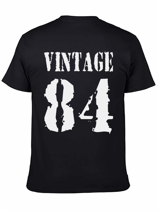 Vintage 84 T-Shirt Black Cotton