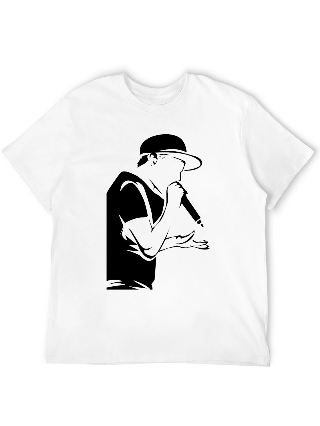 Rapper Silhouette Graphic T-Shirt - Black Cotton Tee