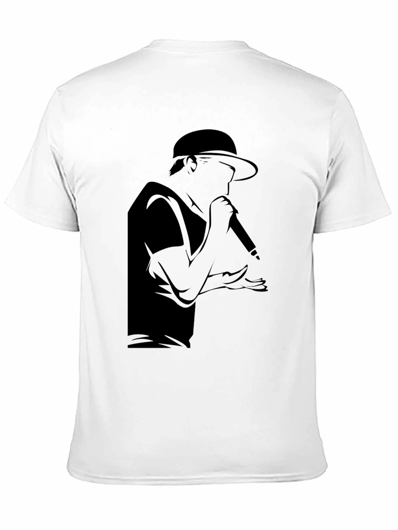 Rapper Silhouette Graphic T-Shirt - Black Cotton Tee