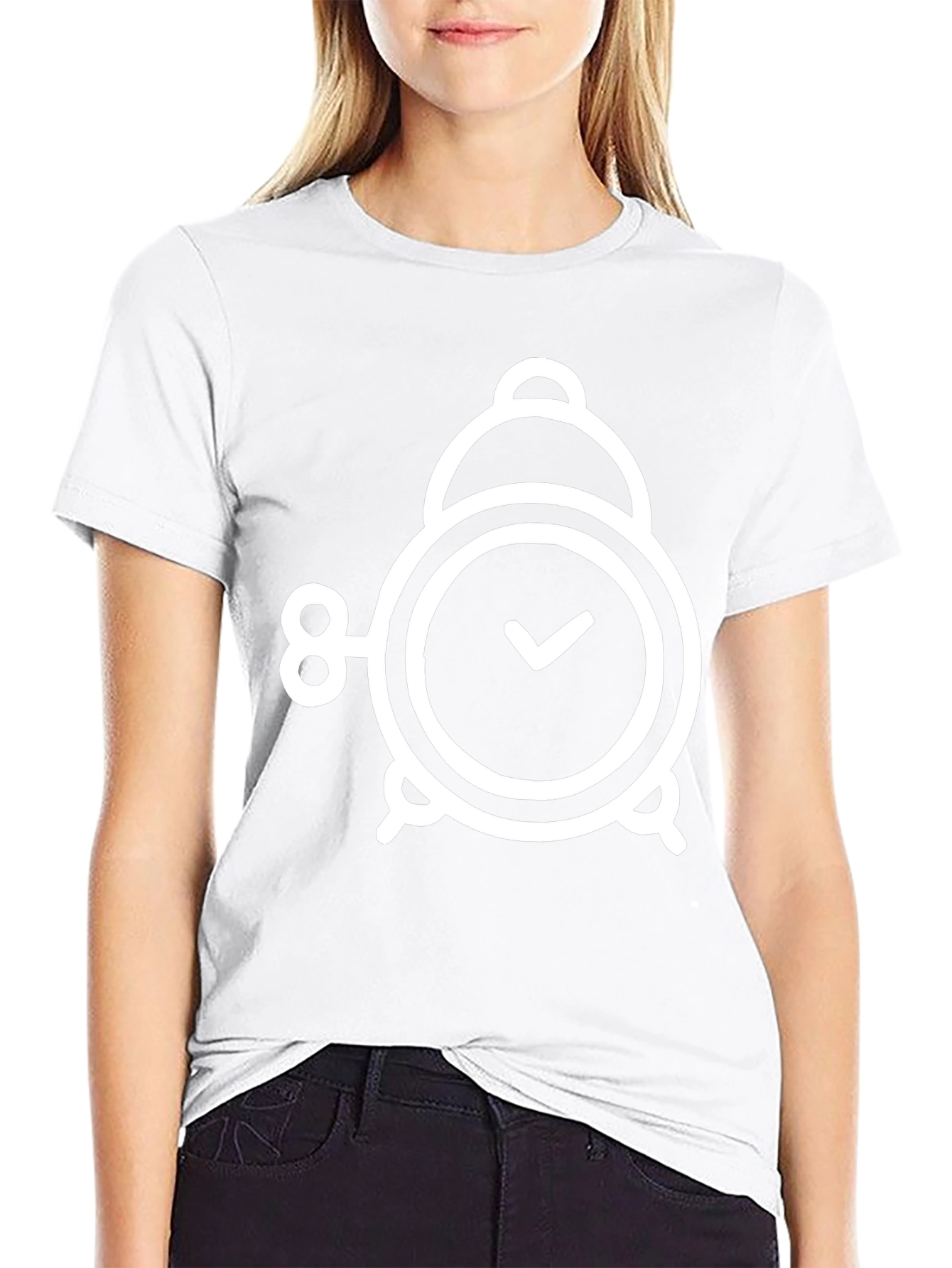 Alarm Clock Graphic T-Shirt - Black Cotton Tee