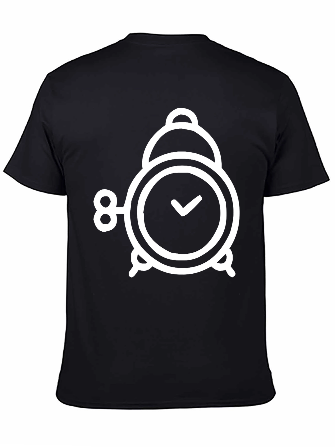 Alarm Clock Graphic T-Shirt - Black Cotton Tee