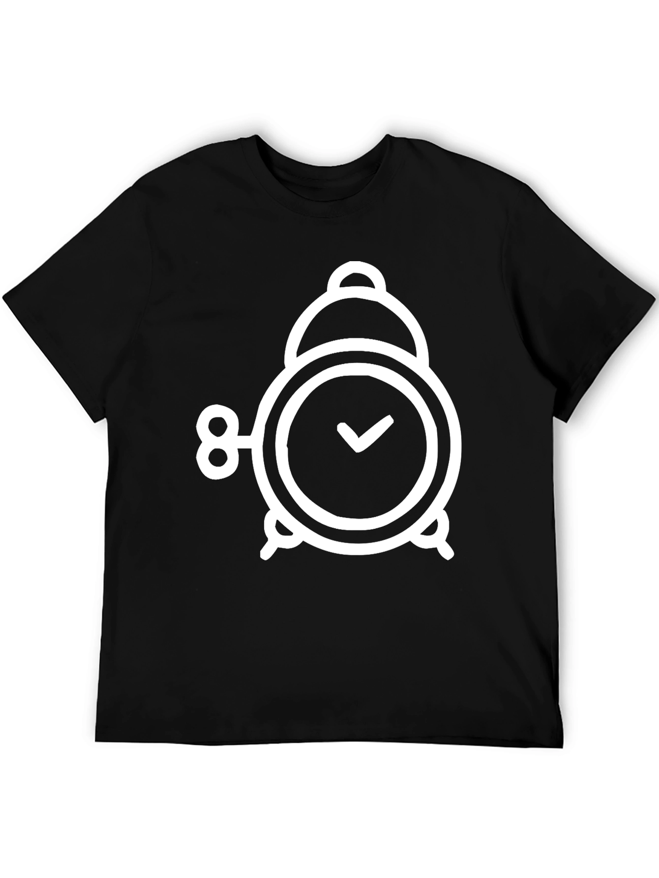 Alarm Clock Graphic T-Shirt - Black Cotton Tee