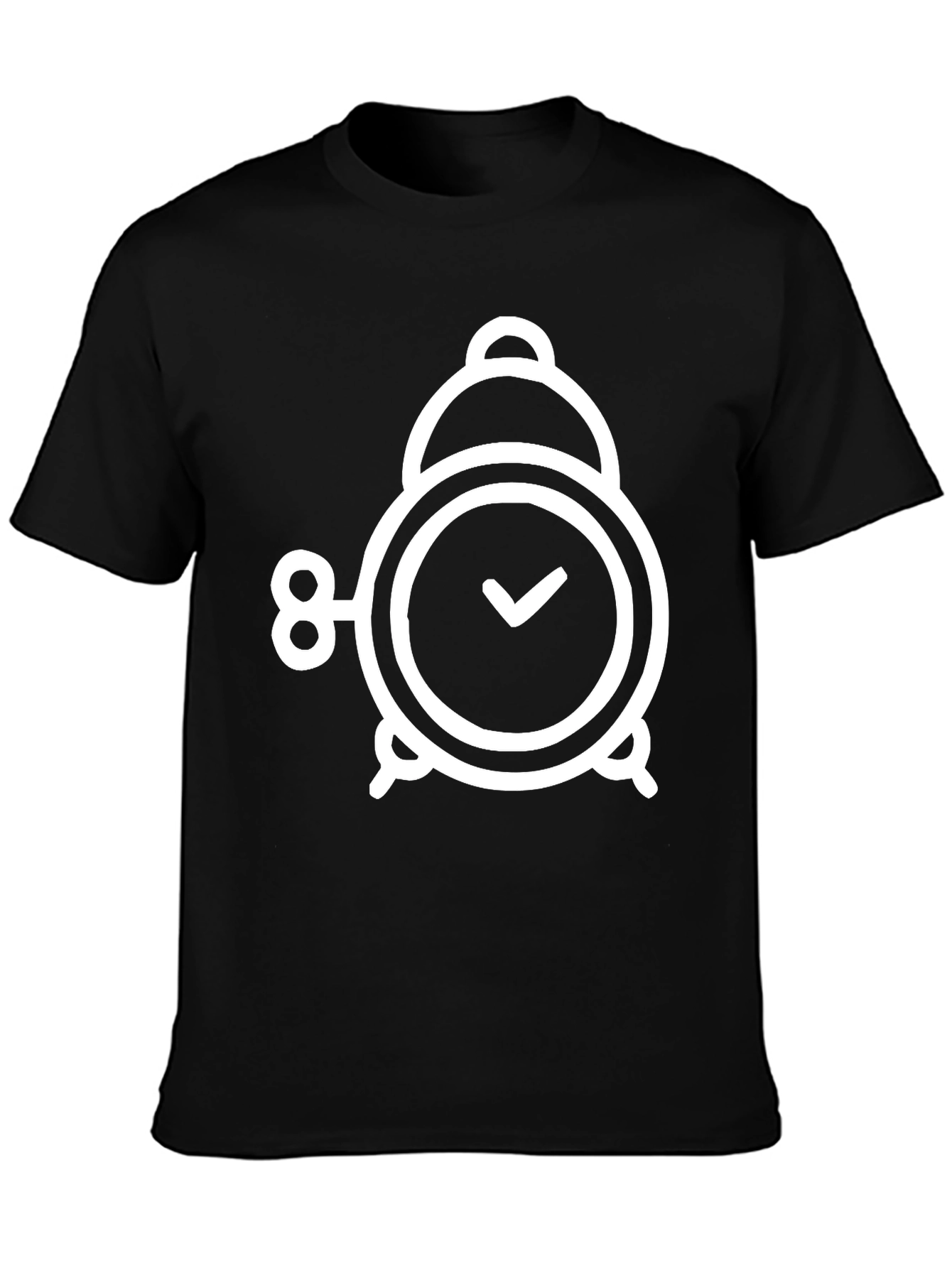 Alarm Clock Graphic T-Shirt - Black Cotton Tee