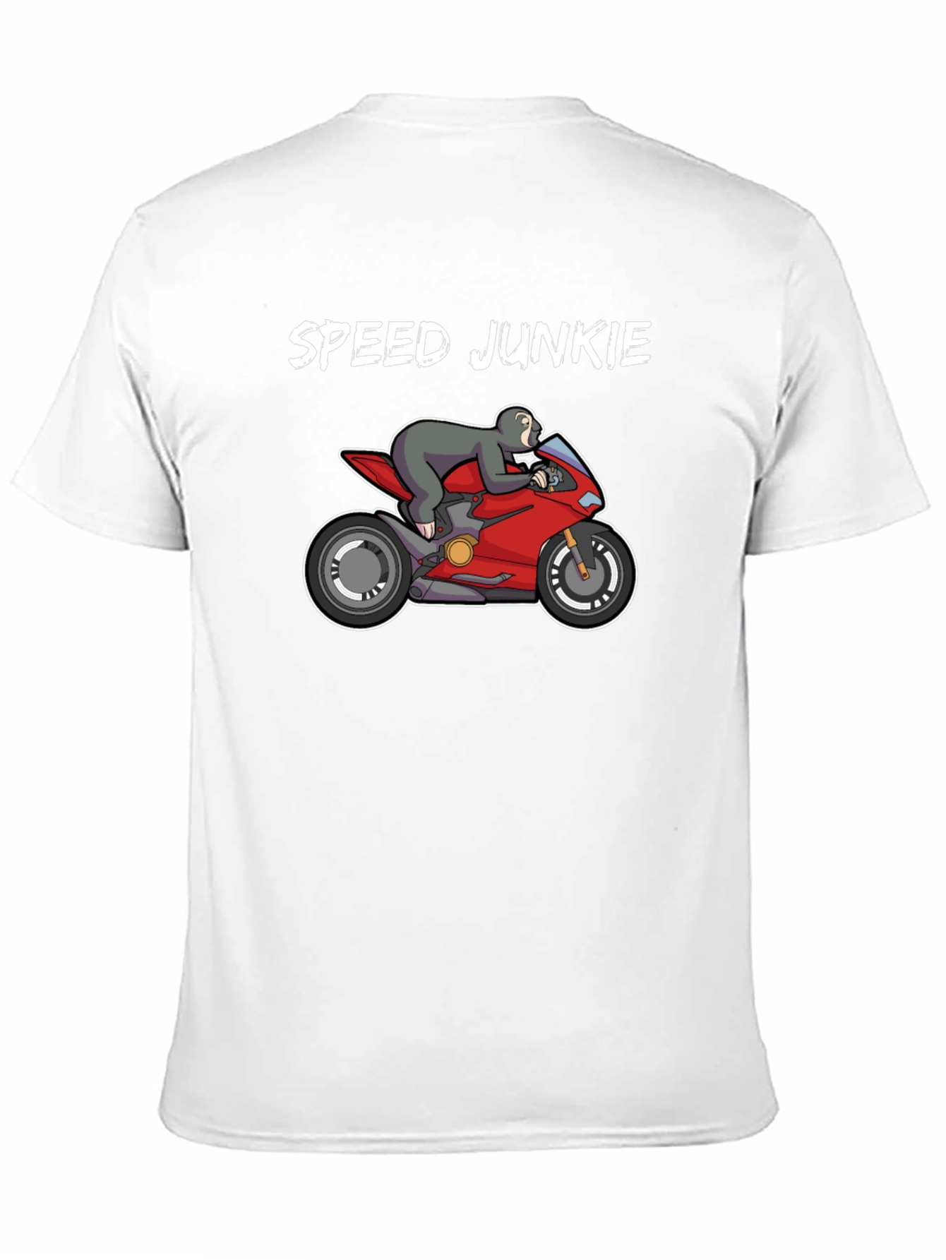 Speed Junkie Sloth on Motorcycle Graphic T-Shirt