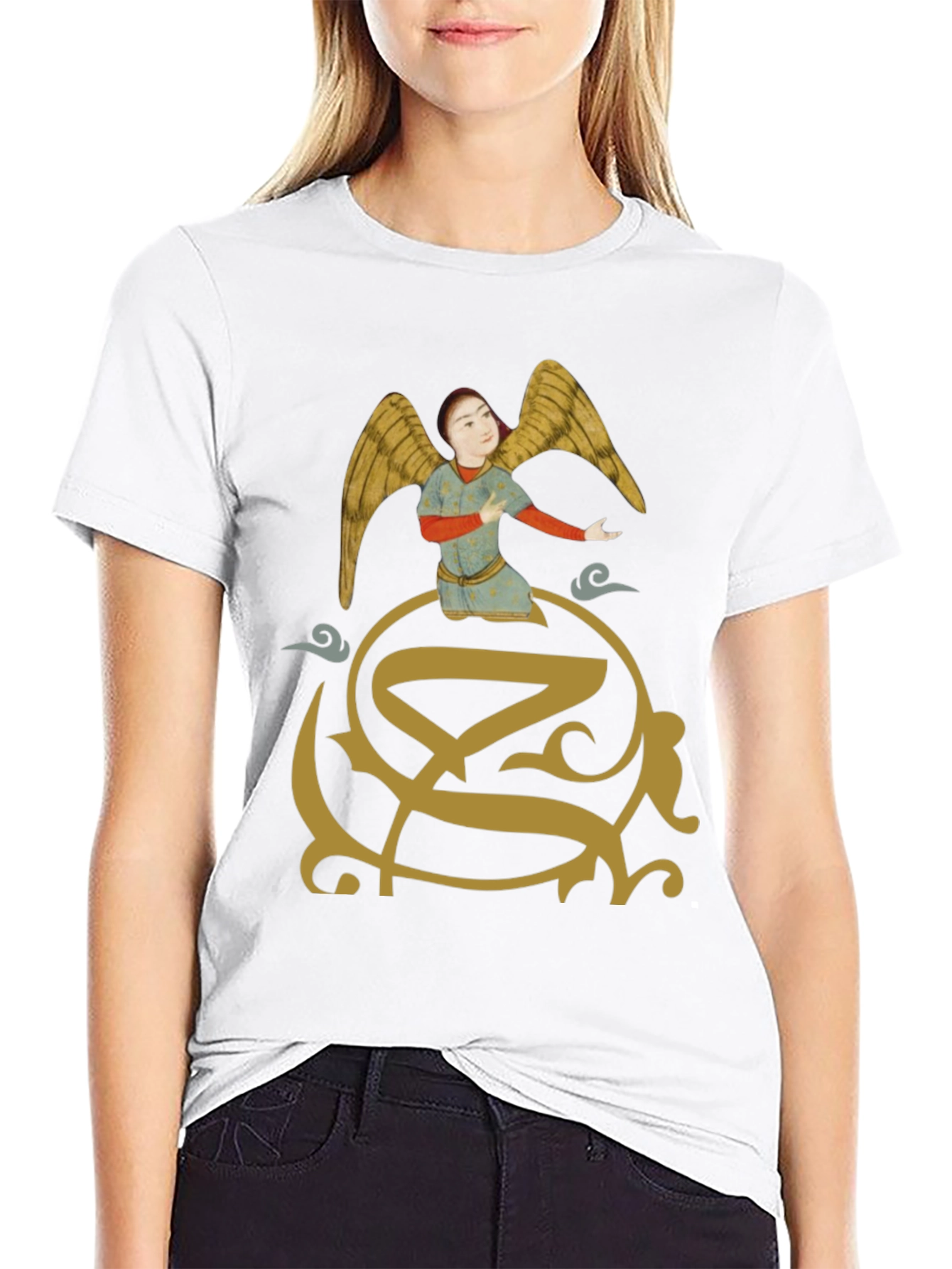 Angel Graphic Print T-Shirt - Unique Design