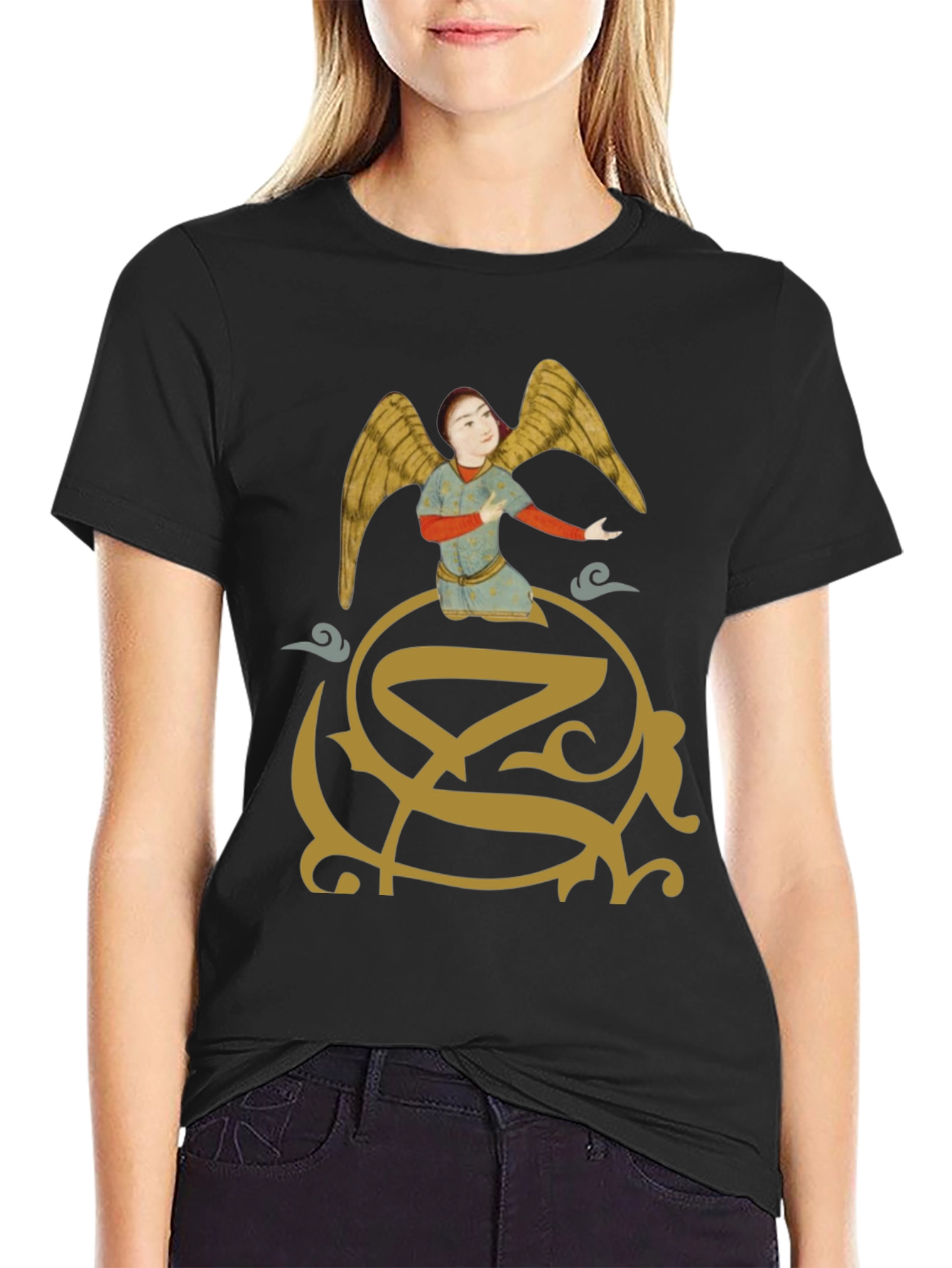 Angel Graphic Print T-Shirt - Unique Design