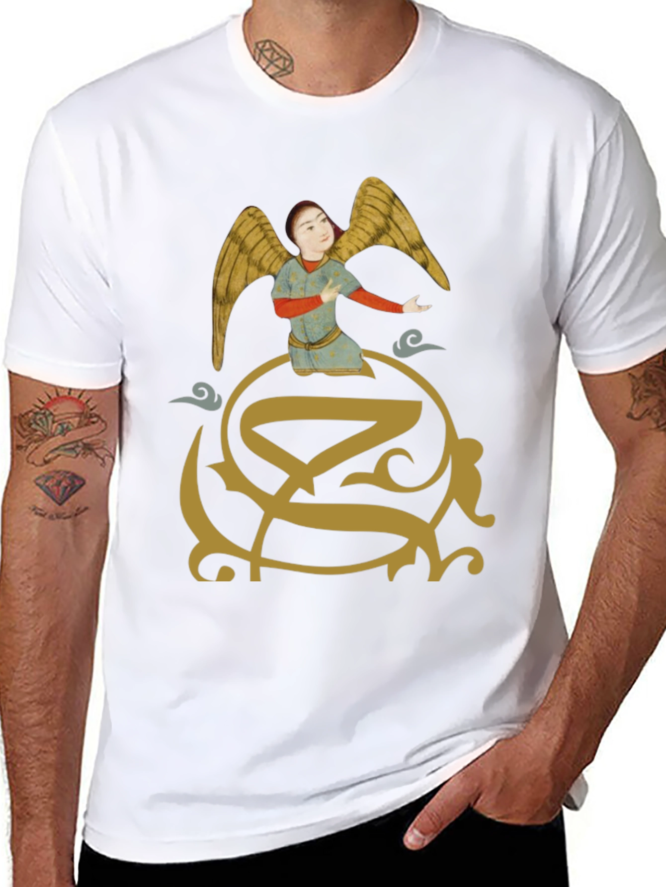 Angel Graphic Print T-Shirt - Unique Design