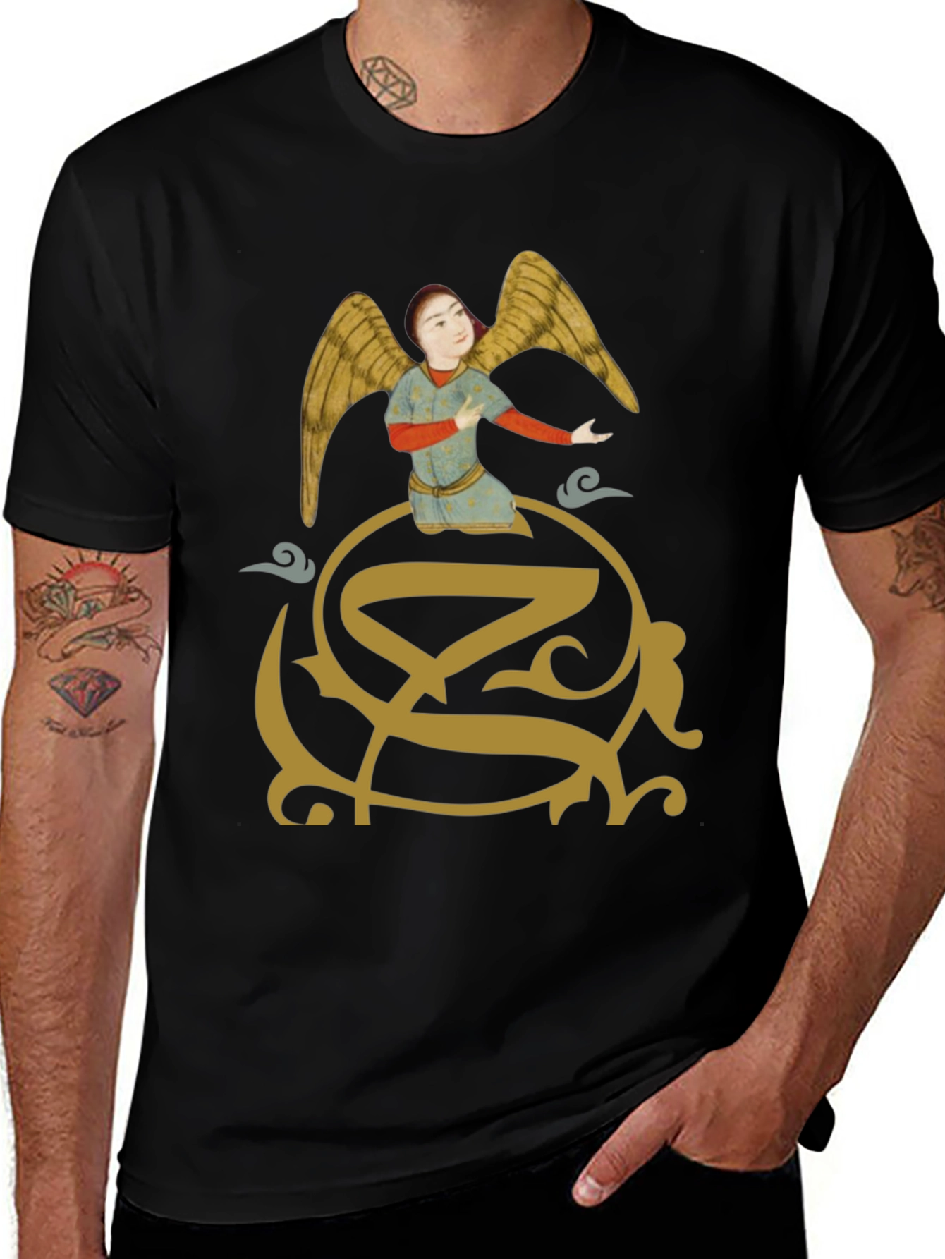 Angel Graphic Print T-Shirt - Unique Design