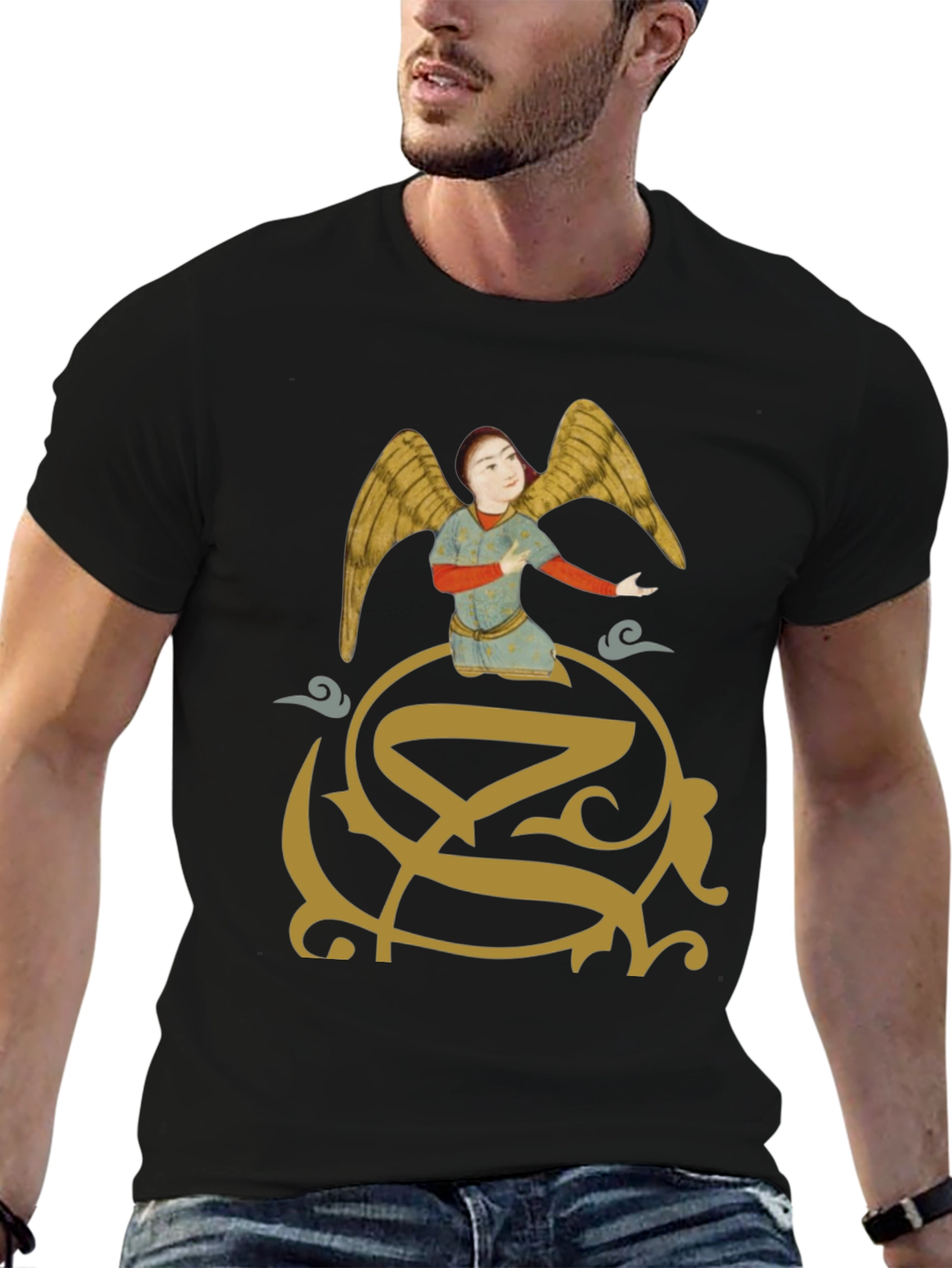Angel Graphic Print T-Shirt - Unique Design