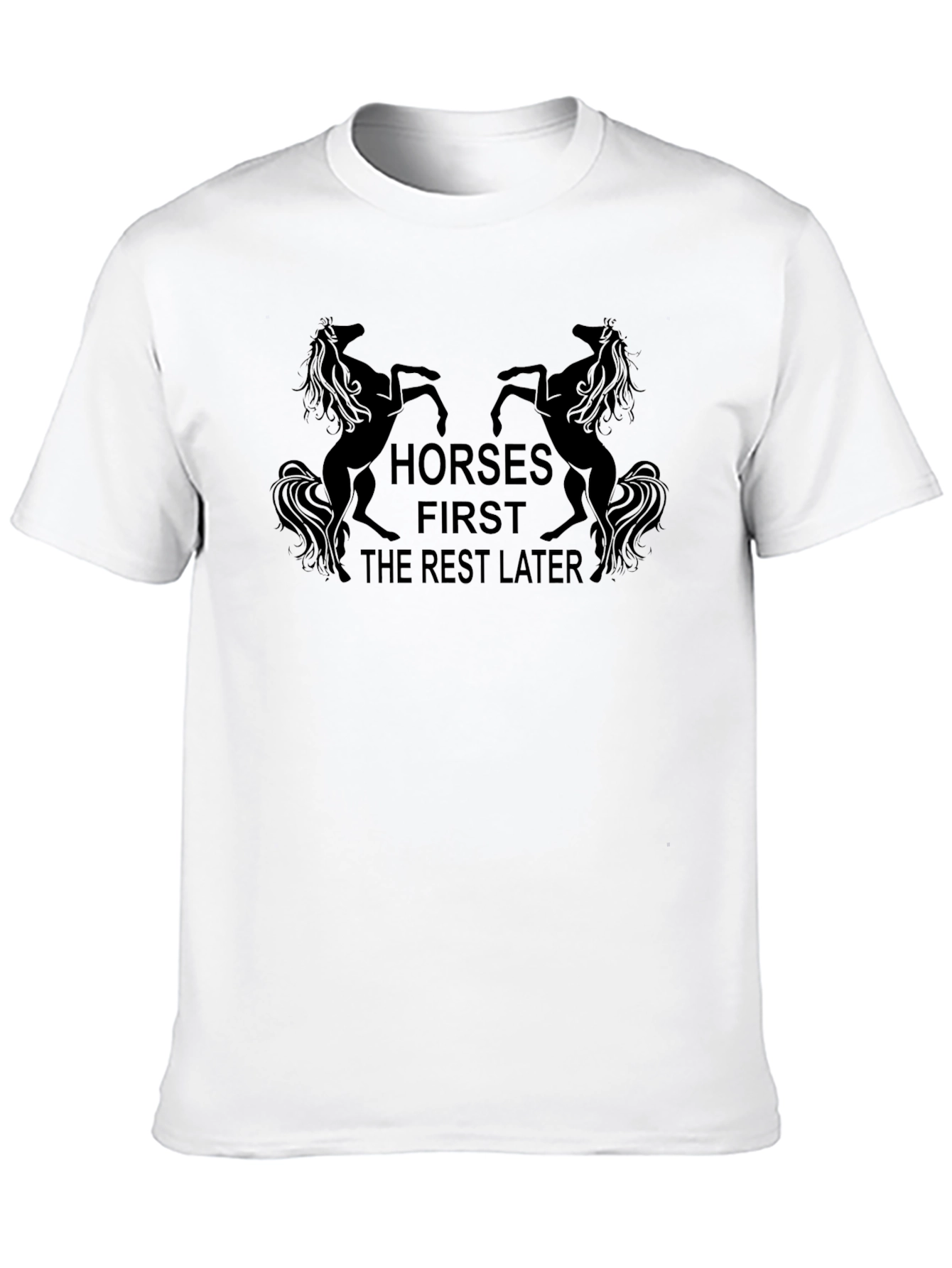 Horses First Mens Black Graphic Tee