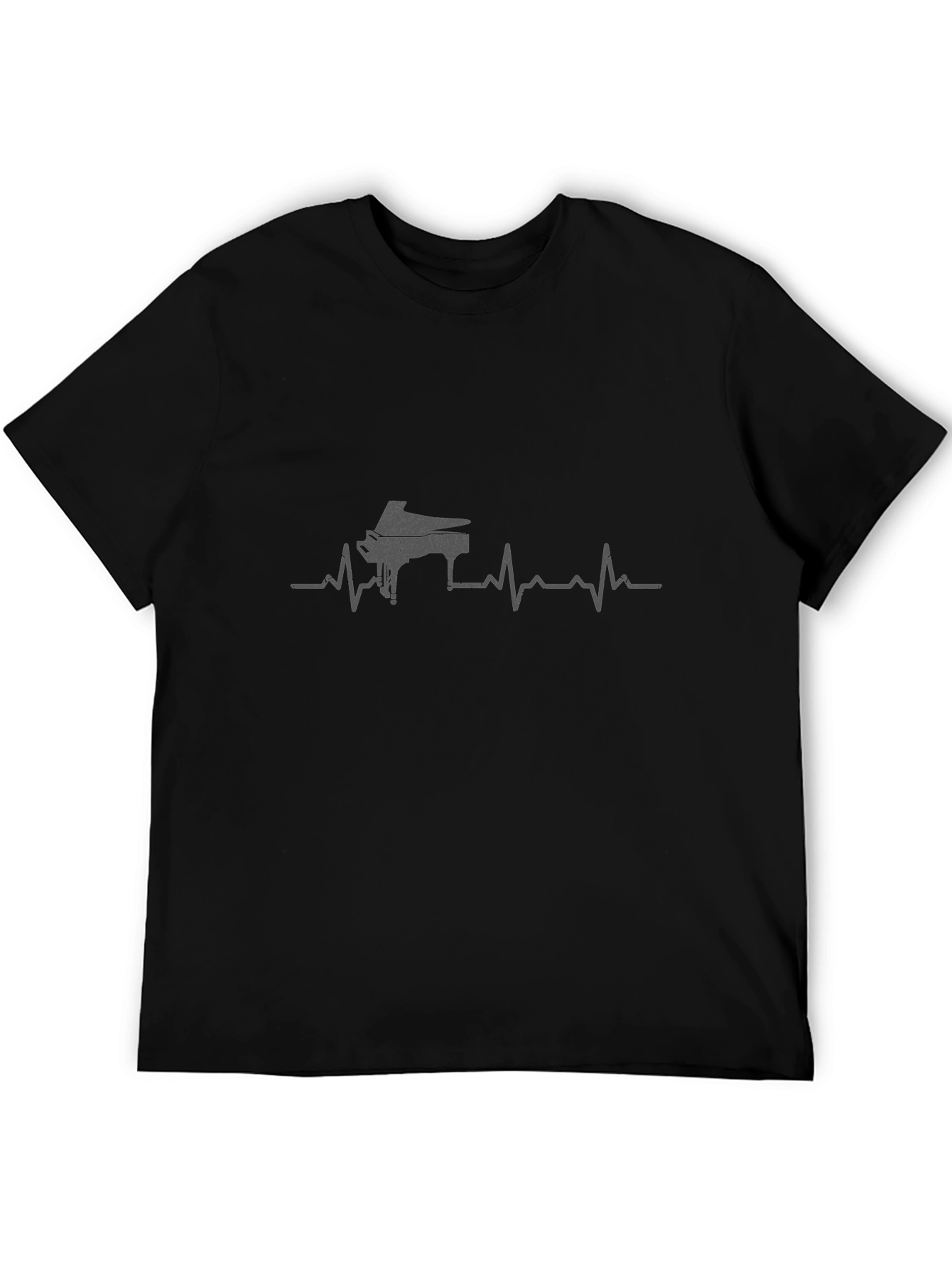 Piano Heartbeat Graphic Tee - Black