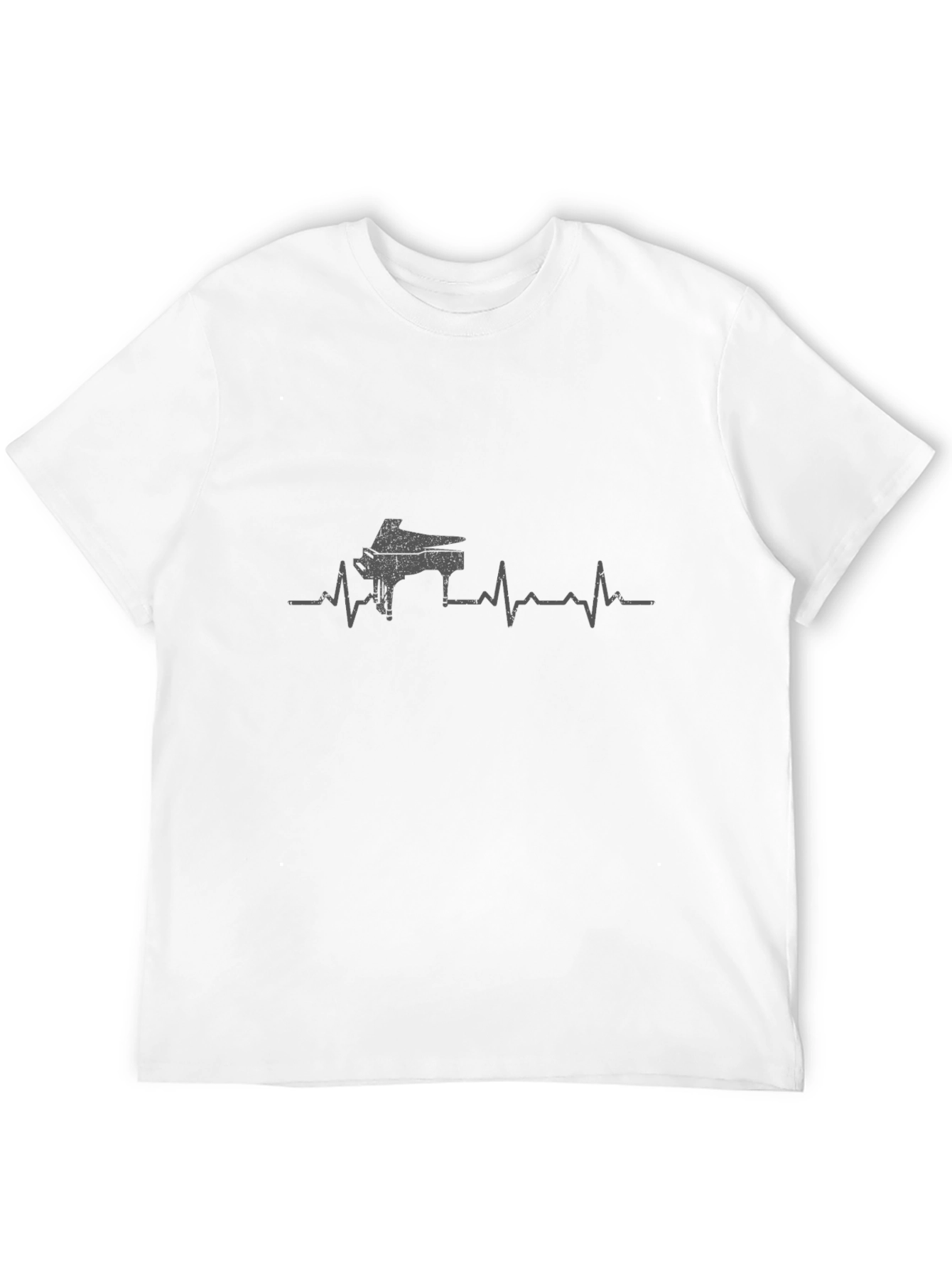 Piano Heartbeat Graphic Tee - Black