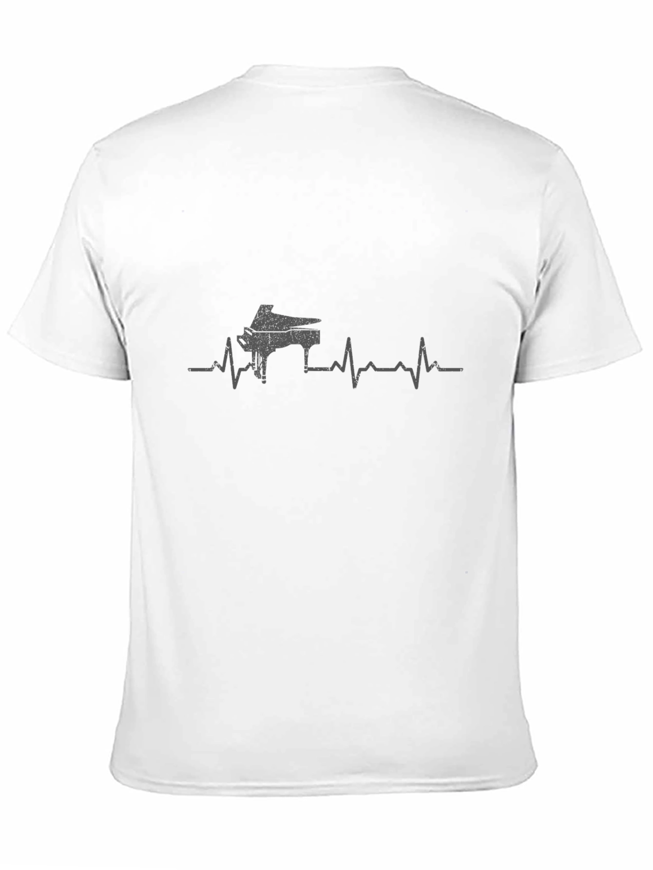 Piano Heartbeat Graphic Tee - Black