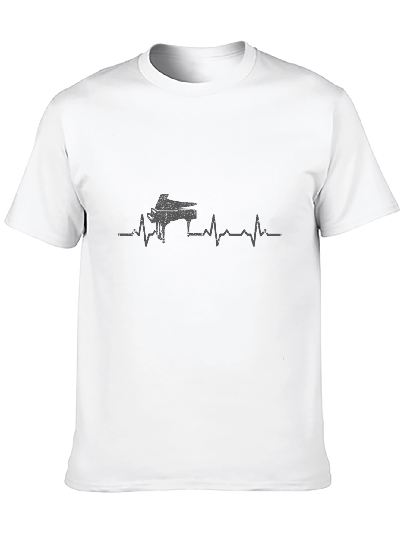 Piano Heartbeat Graphic Tee - Black