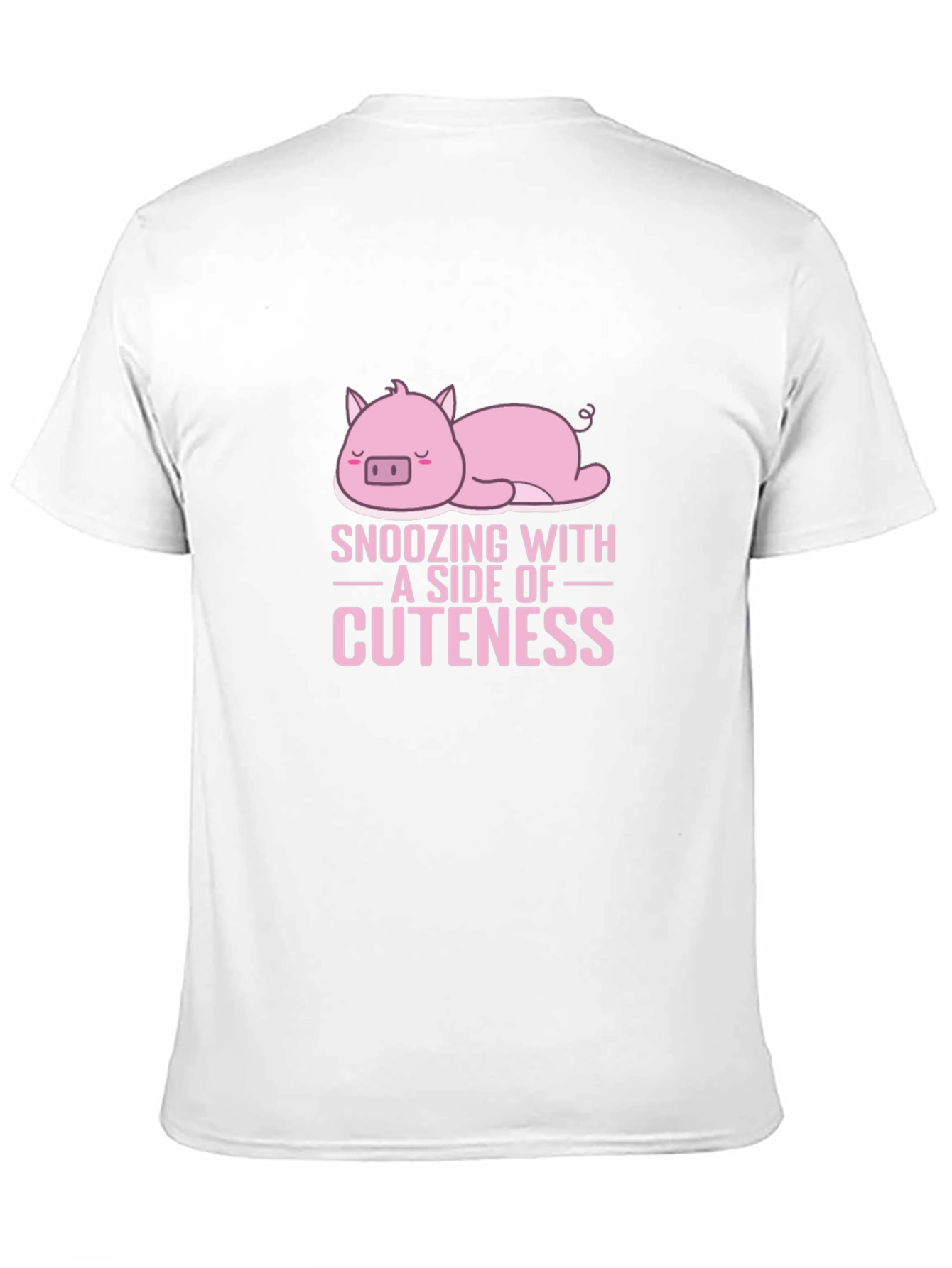 Snoozing with Cuteness Pig Graphic Tee - Black Cotton