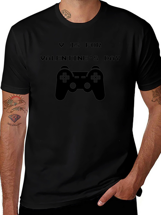 Gamer Valentines Day T-Shirt - V is for Valentines