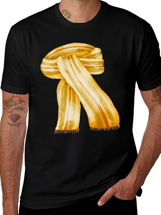 Watercolor Scarf Graphic Tee - Stylish Mens Shirt
