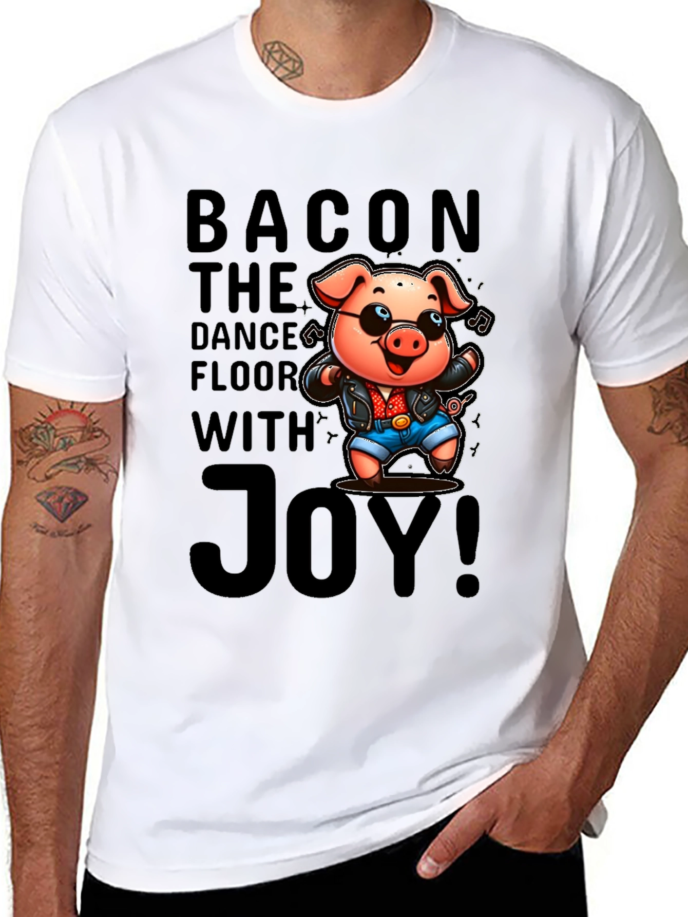 Bacon The Dance Floor With Joy T-Shirt