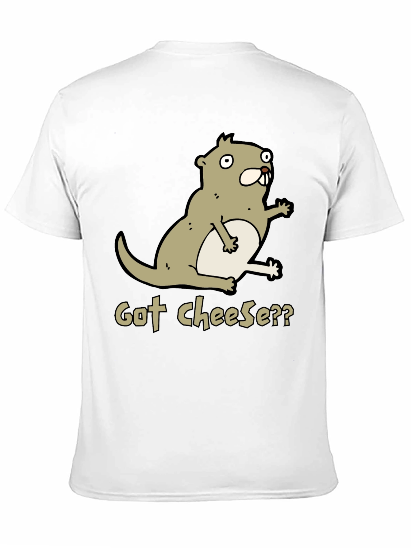 Got Cheese? Cartoon Beaver T-Shirt - Black
