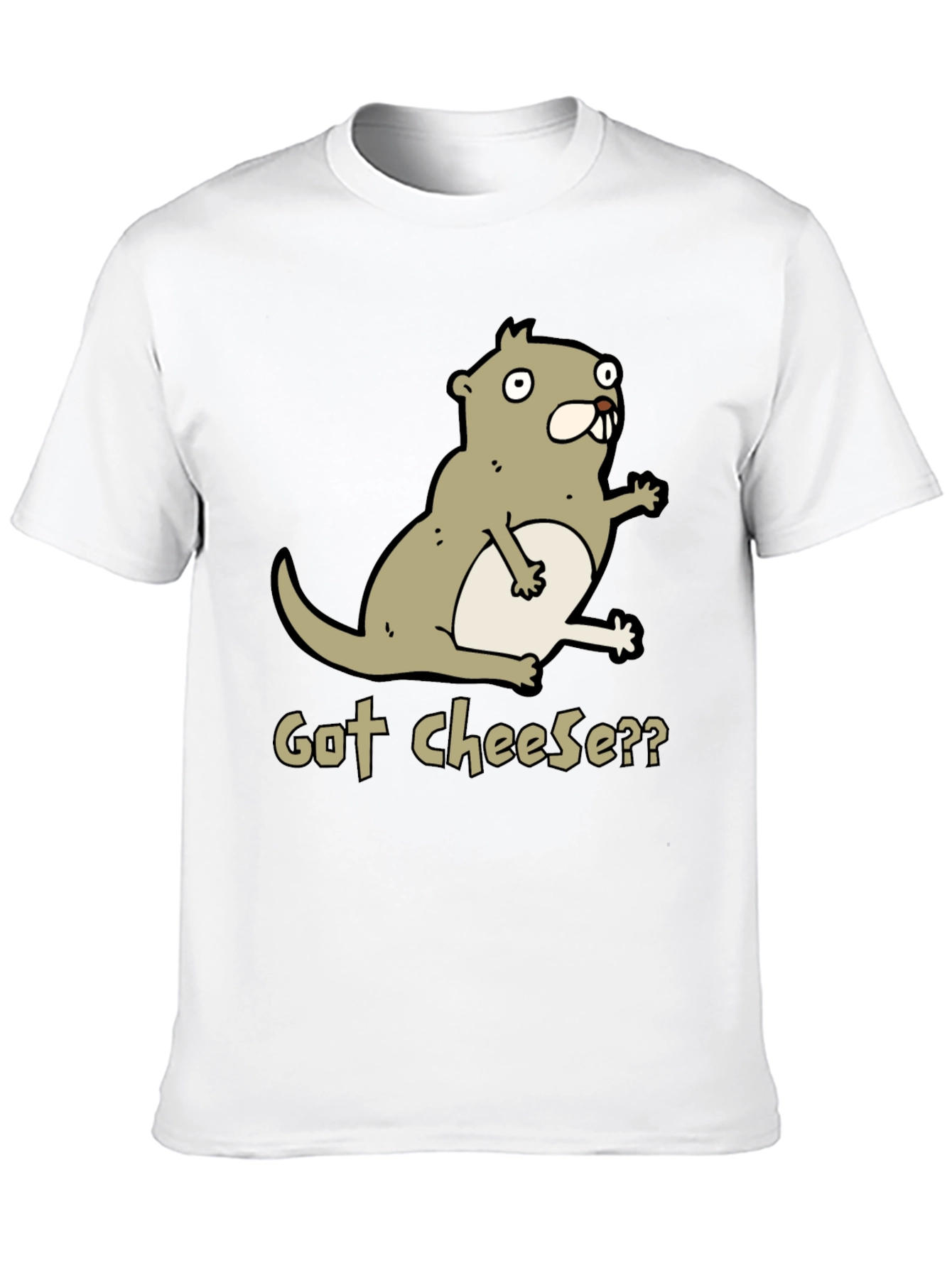 Got Cheese? Cartoon Beaver T-Shirt - Black