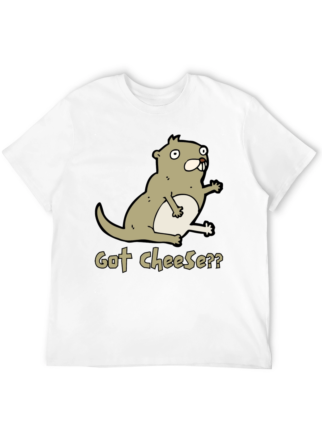 Got Cheese? Cartoon Beaver T-Shirt - Black