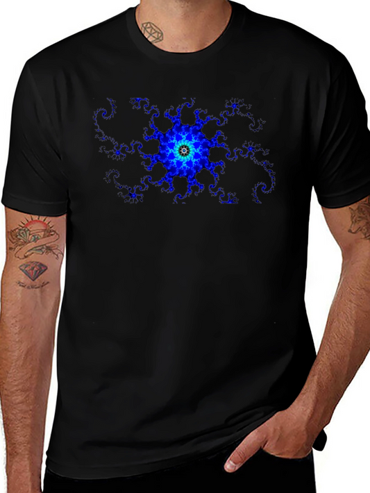 Fractal Bloom Black T-Shirt