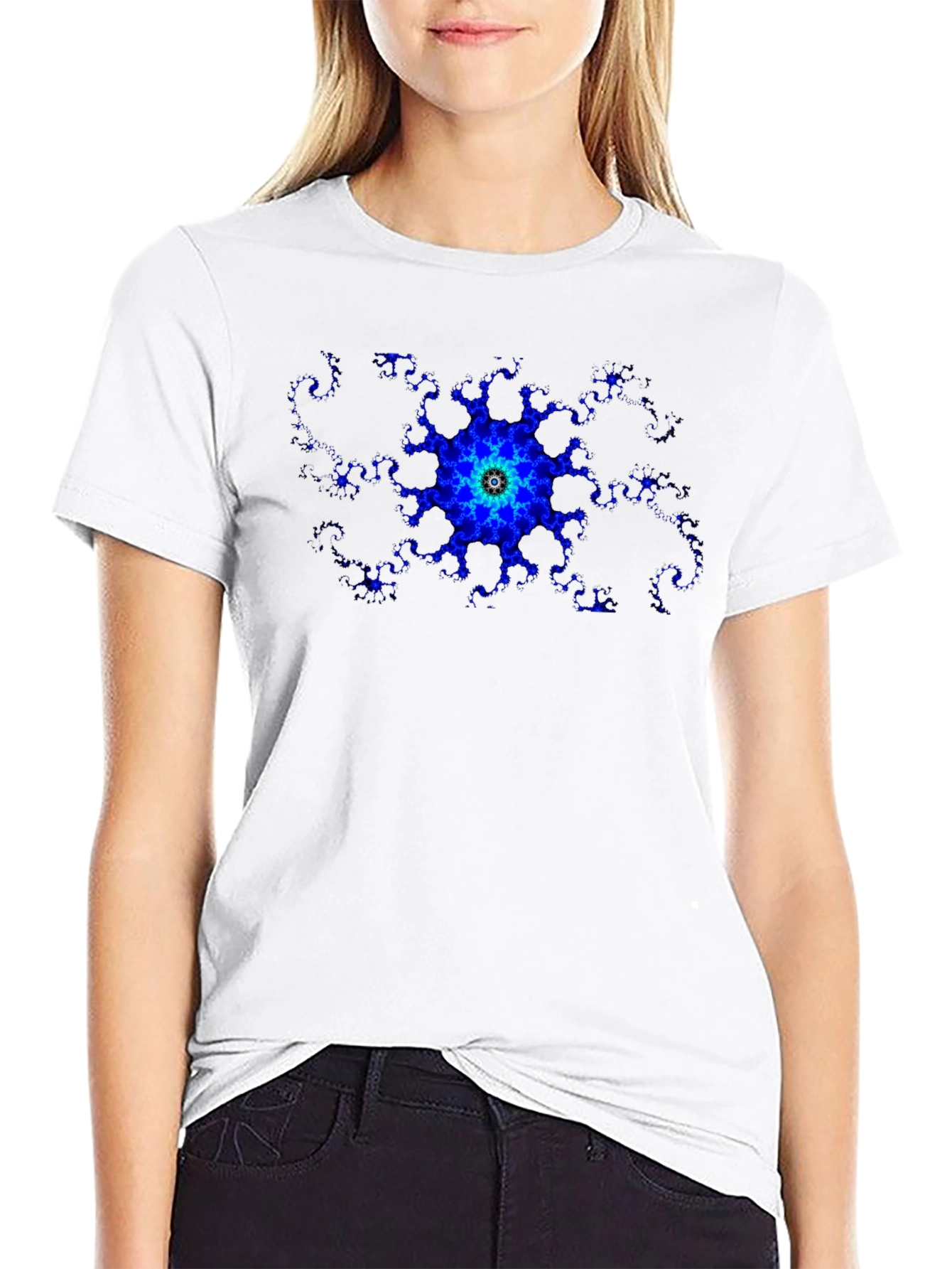 Fractal Bloom Black T-Shirt