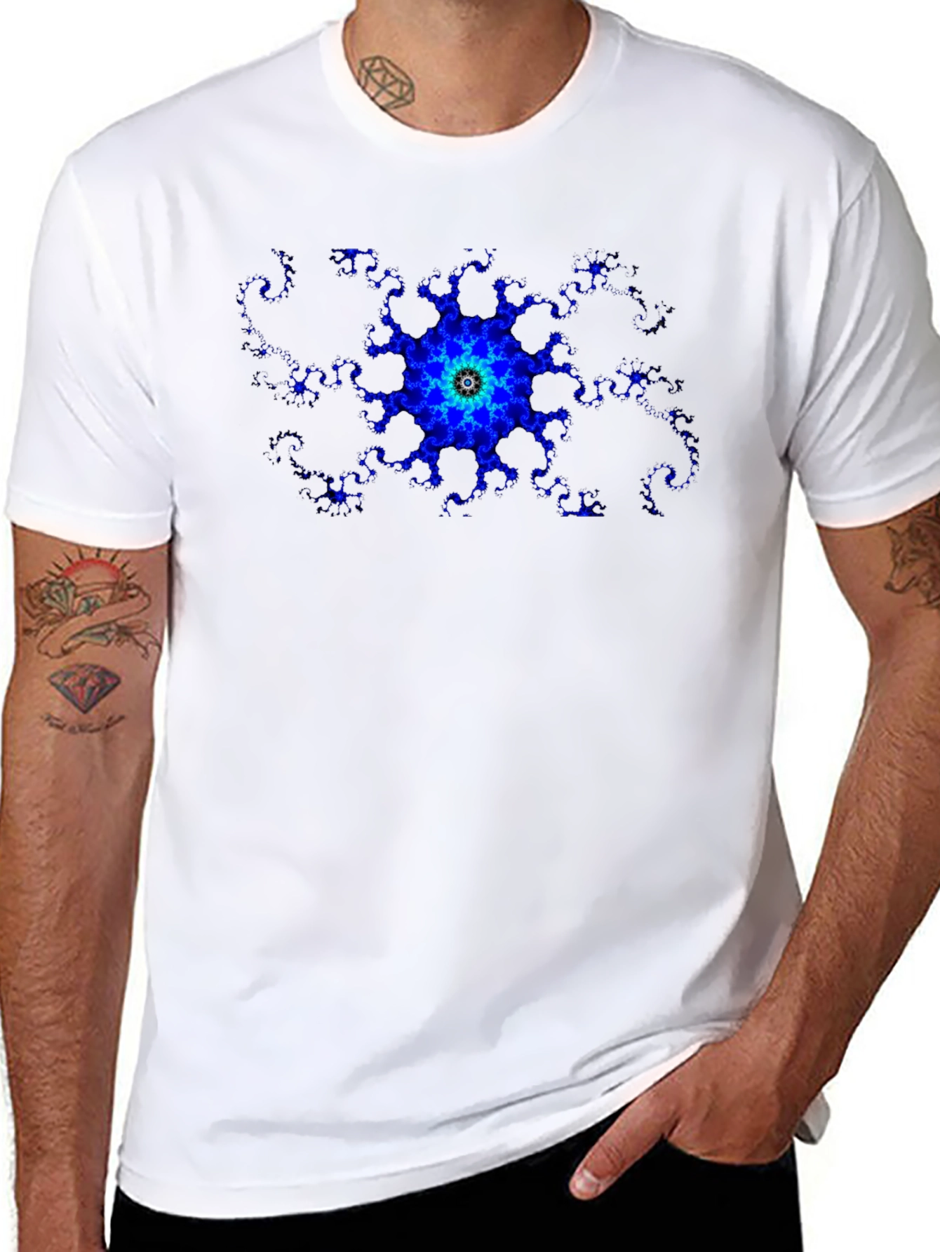 Fractal Bloom Black T-Shirt