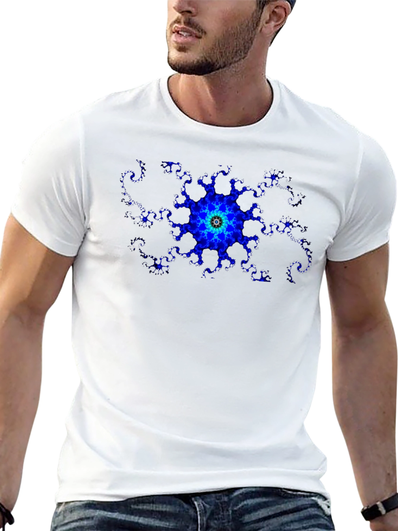Fractal Bloom Black T-Shirt