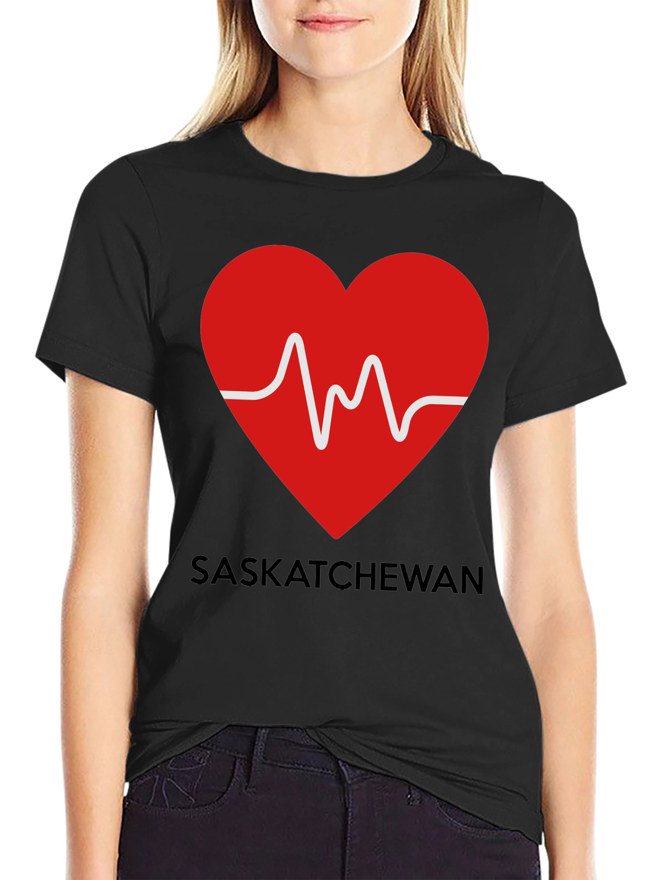 Saskatchewan Heartbeat Graphic Tee - Love SK T-Shirt