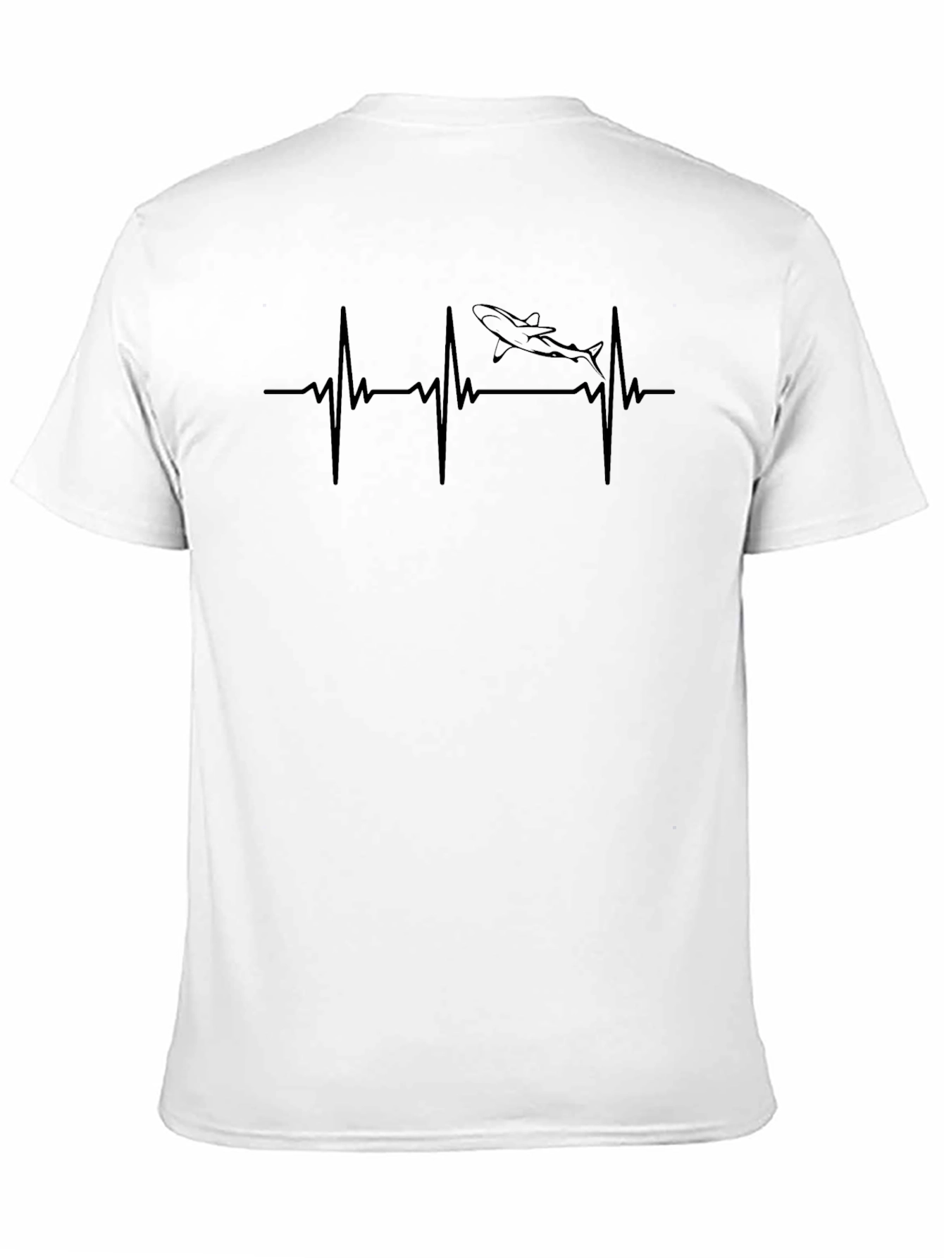Shark Heartbeat T-Shirt - Black Cotton Tee
