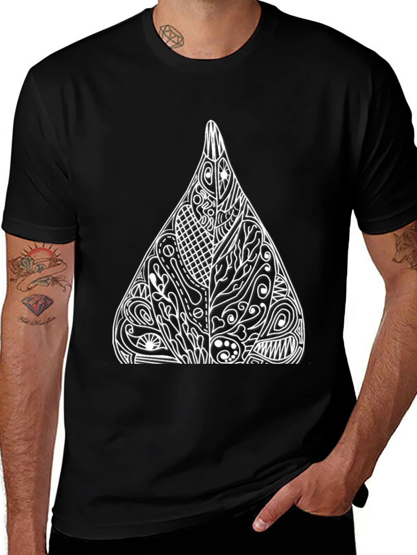 Abstract Design Black T-Shirt