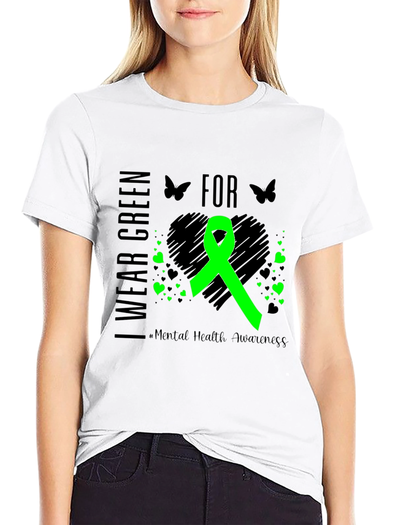 I Wear Green Mental Health Awareness T-Shirt