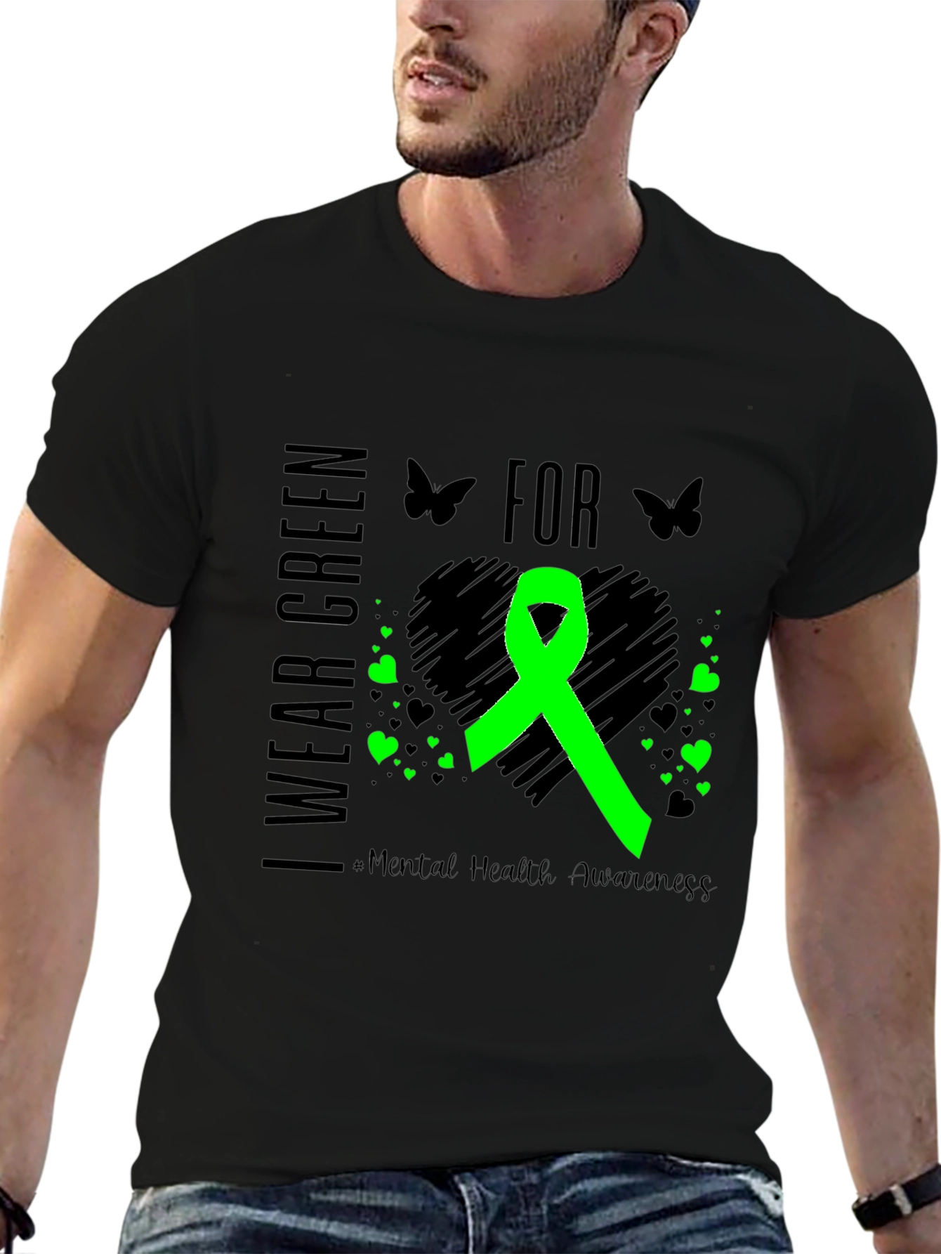 I Wear Green Mental Health Awareness T-Shirt