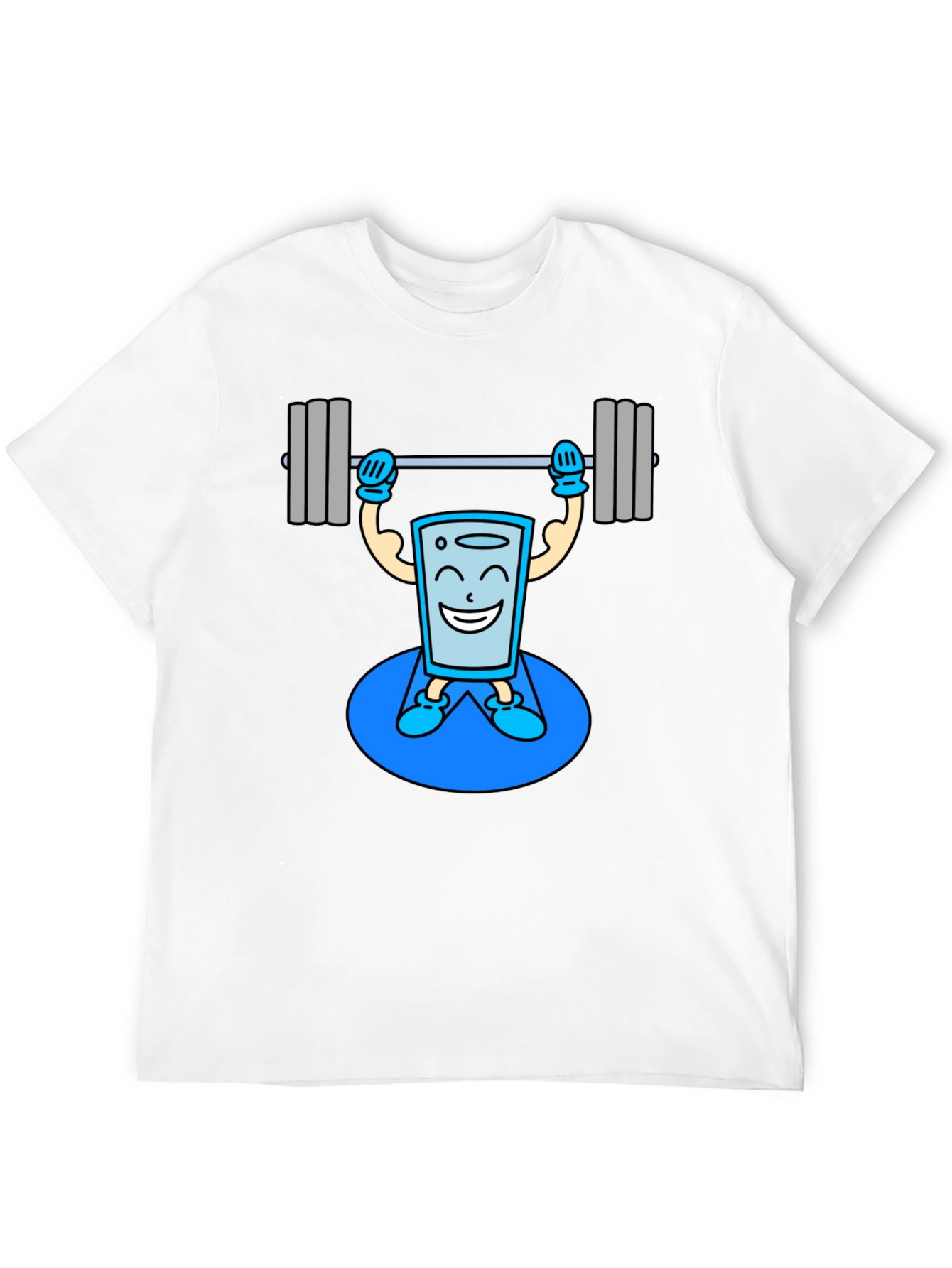 Funny Glass Water Weightlifting Graphic T-Shirt