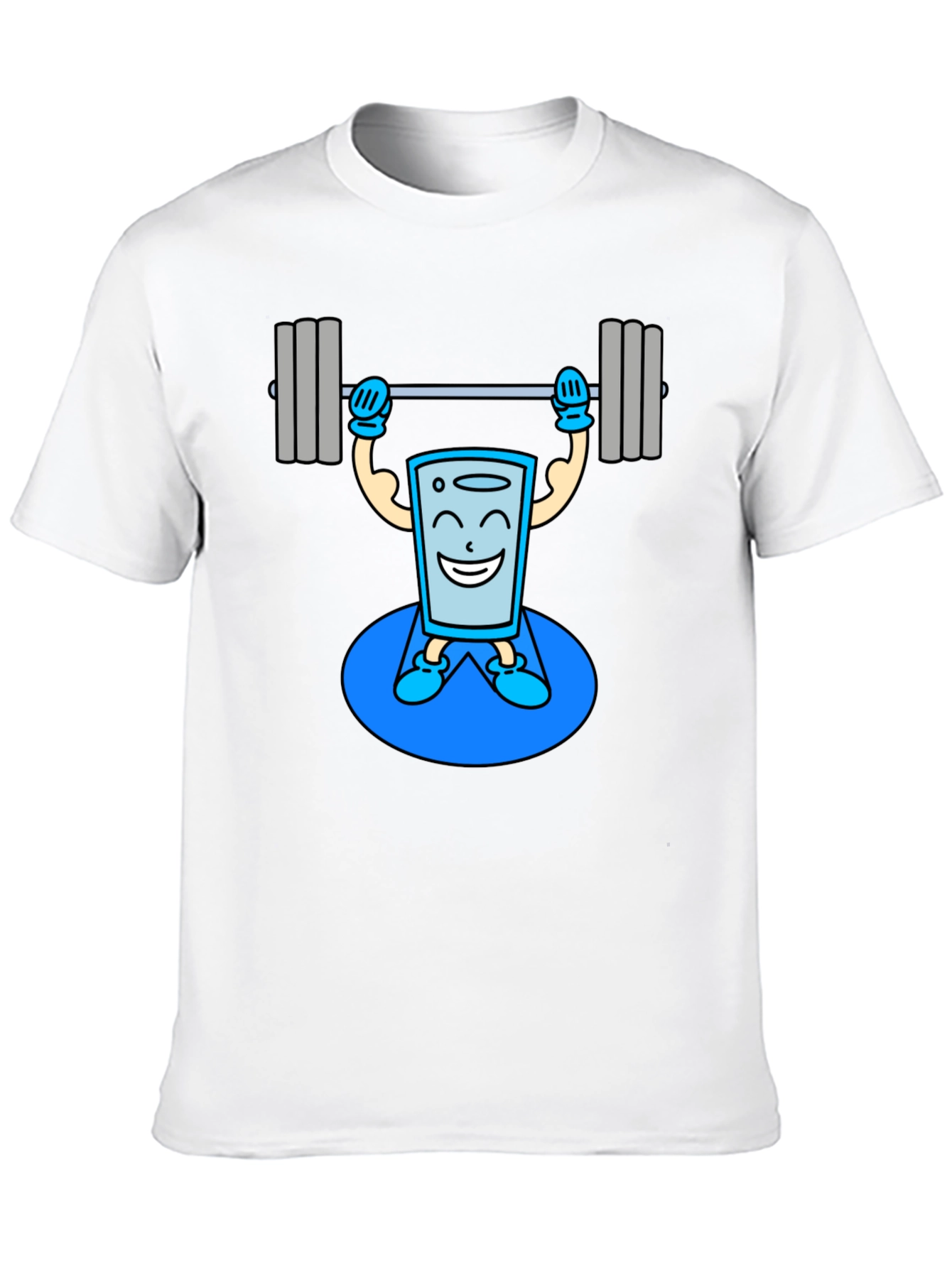 Funny Glass Water Weightlifting Graphic T-Shirt