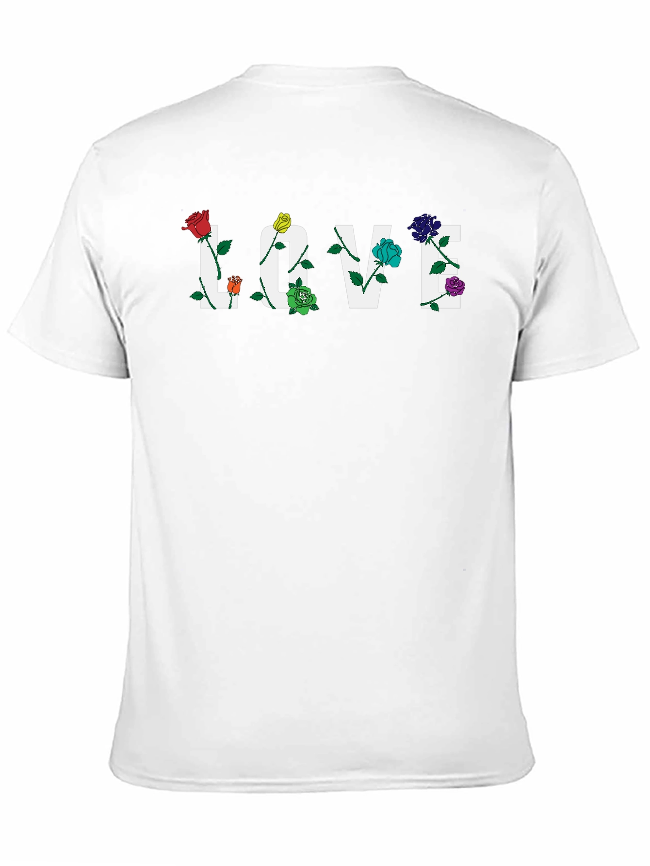Floral LOVE Graphic Tee - Black Unisex T-Shirt