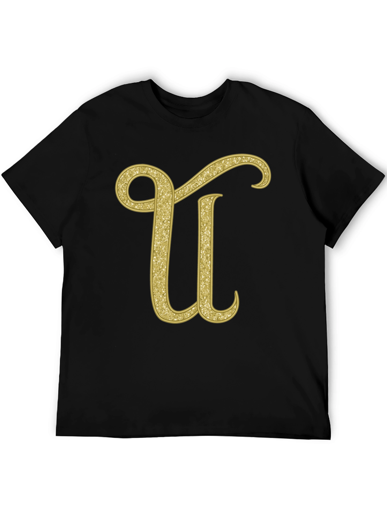 Gold Glitter Letter U T-Shirt