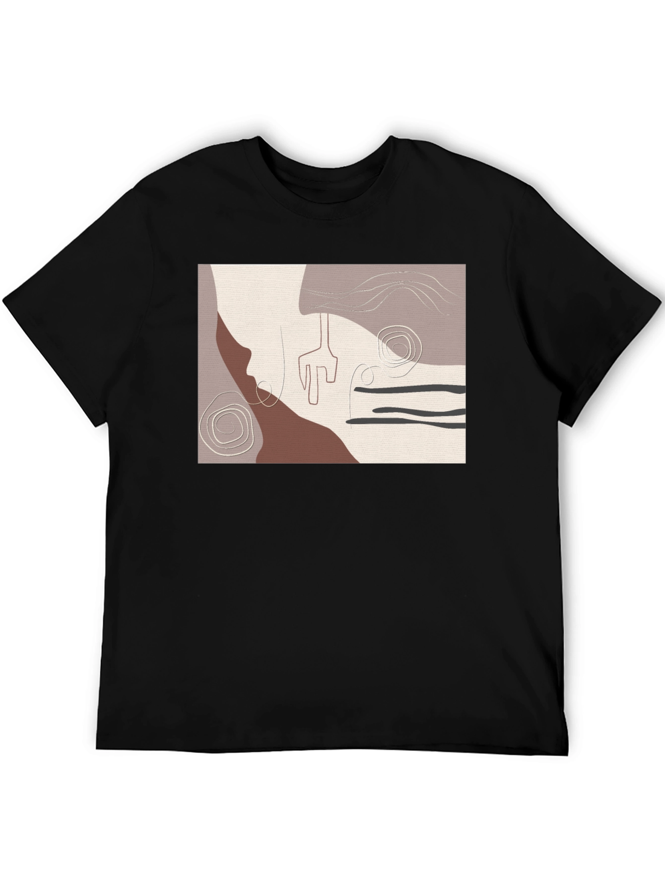 Abstract Art Print Black T-Shirt