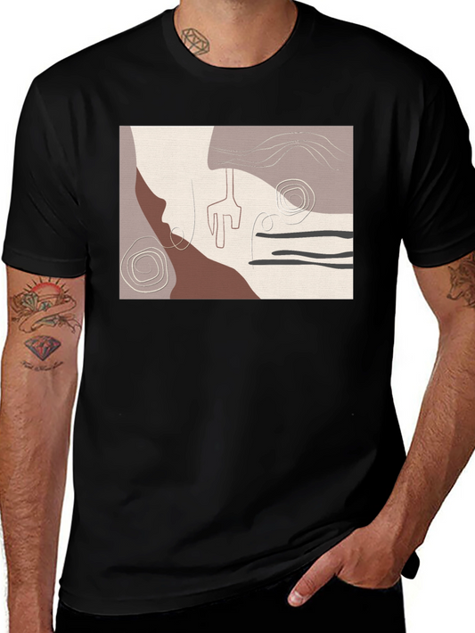 Abstract Art Print Black T-Shirt