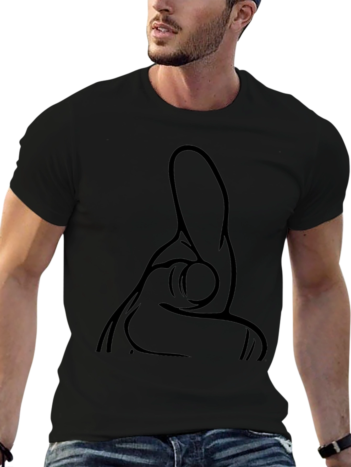 Pointing Hand Gesture Black T-Shirt