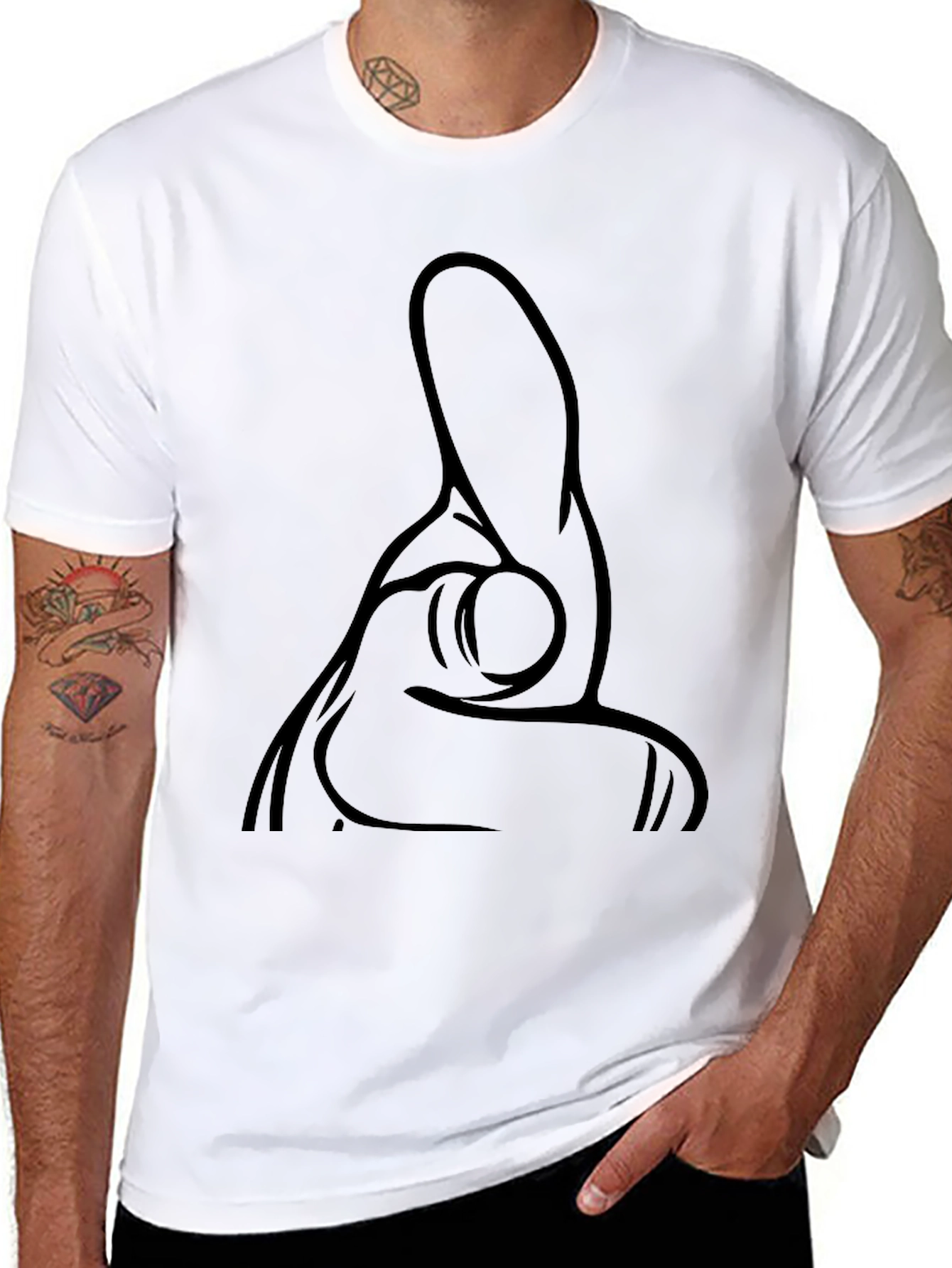 Pointing Hand Gesture Black T-Shirt