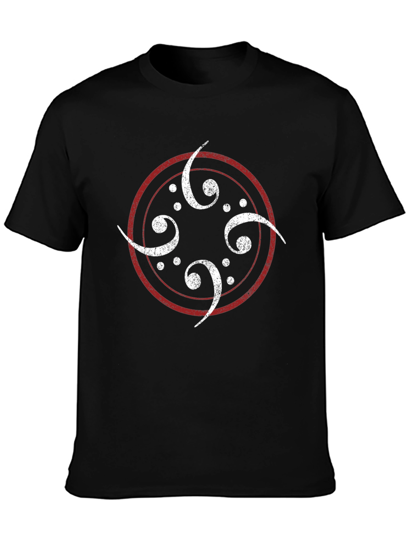 Bass Clef Circle Graphic Tee - Black