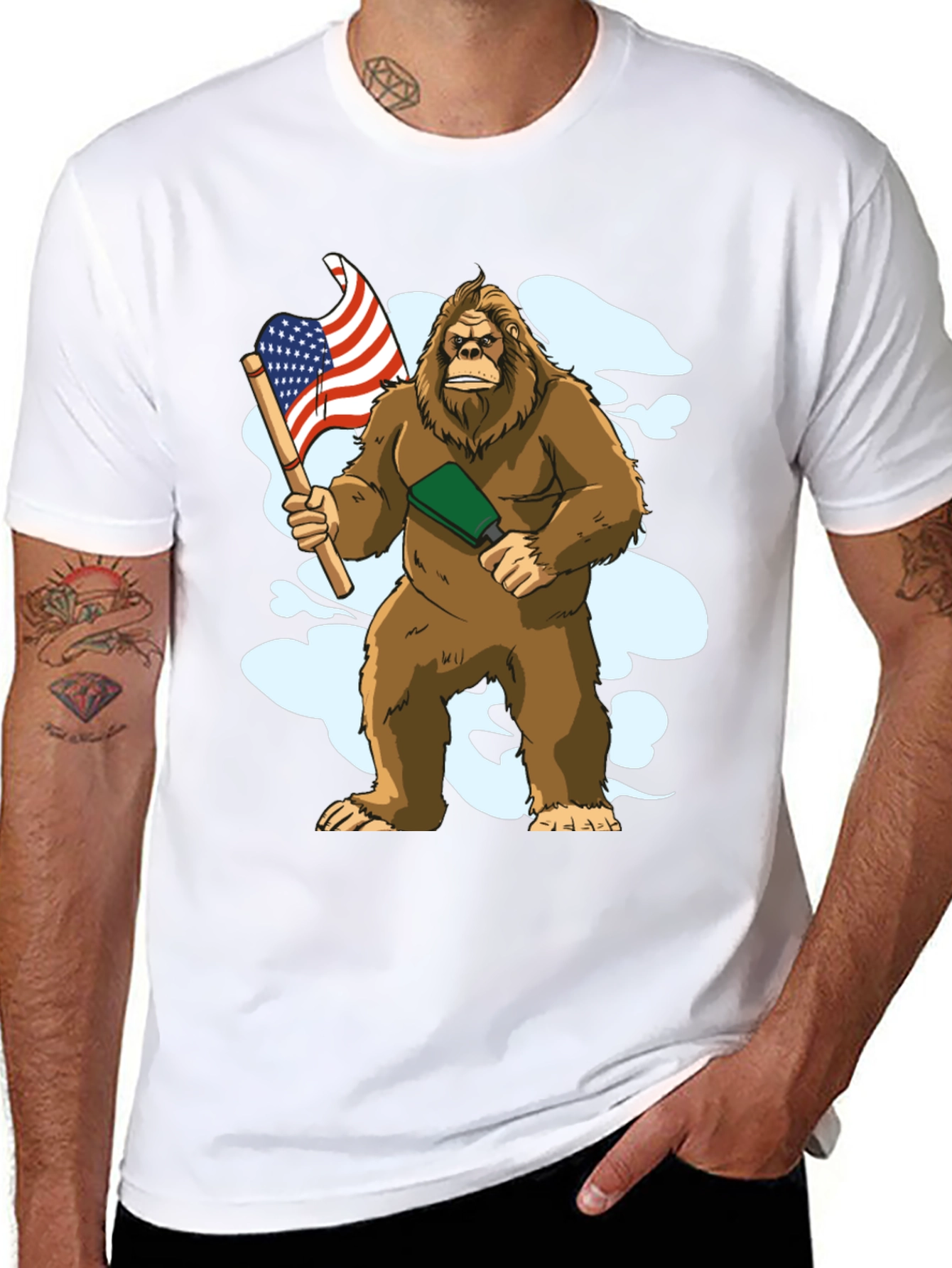 Bigfoot USA Flag T-Shirt