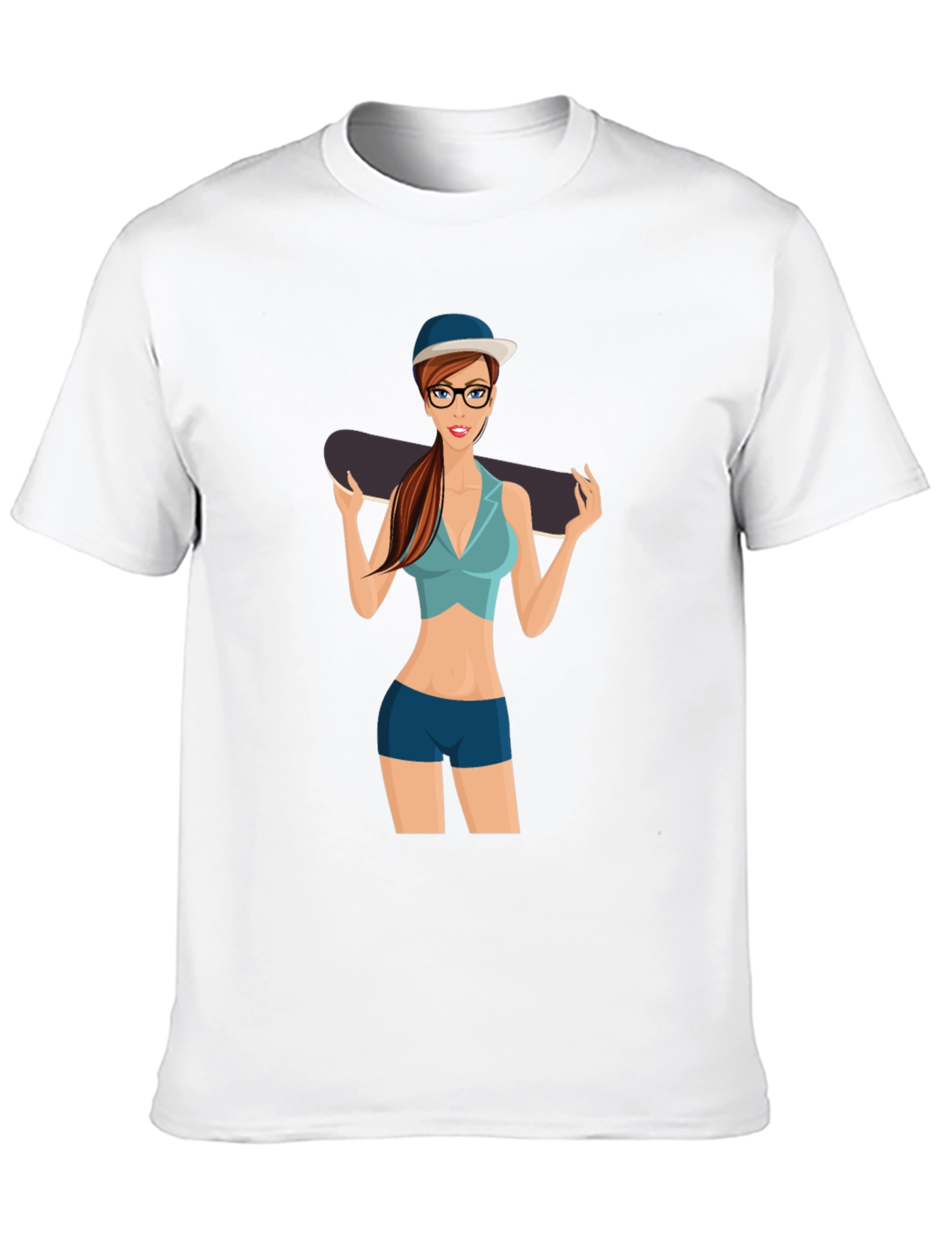Skater Girl Graphic Black T-Shirt